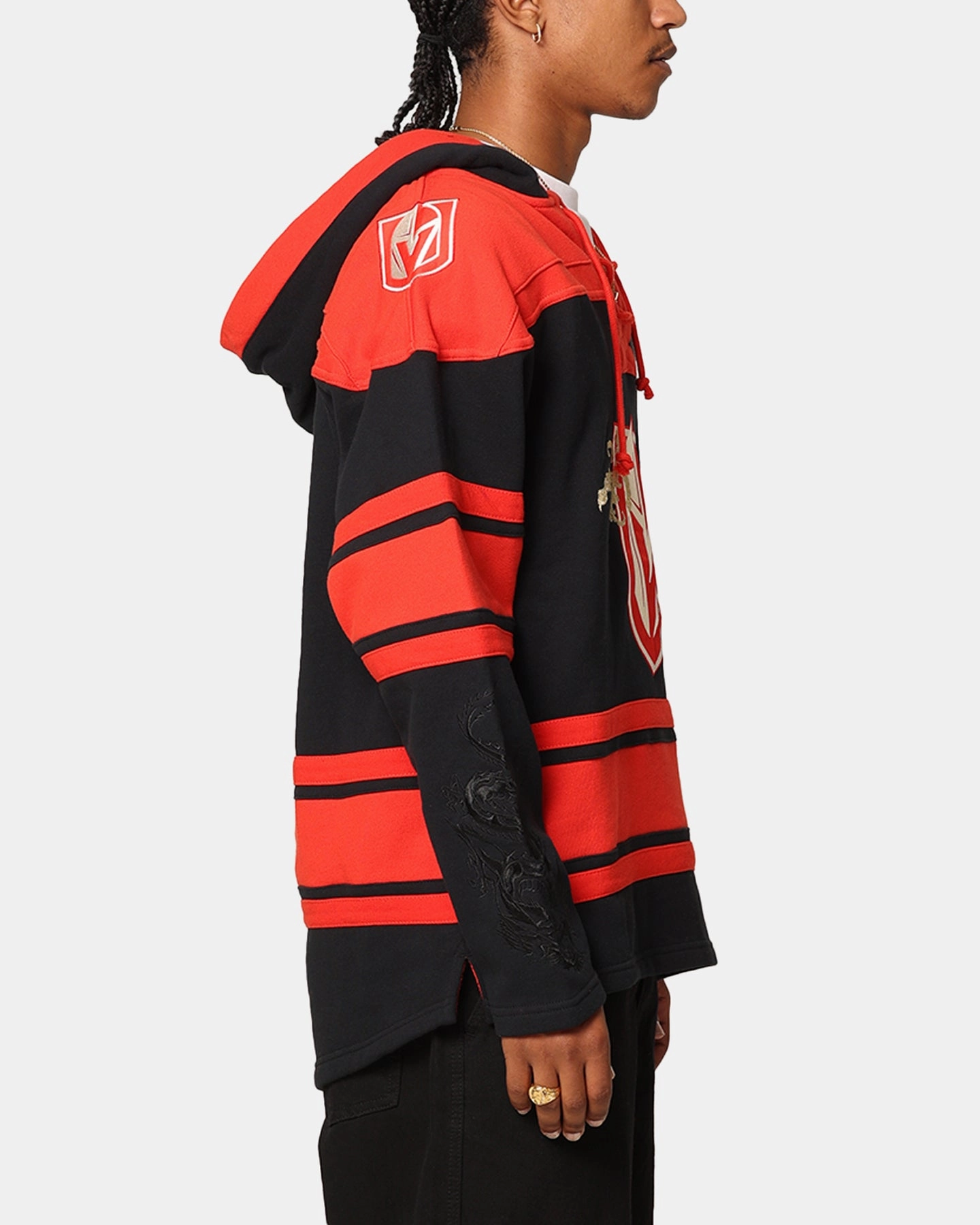 47 Brand Vegas Golden Knights 'Year Of The Dragon' Lacer Hoodie Jet Black Outdoor Wear silk blend