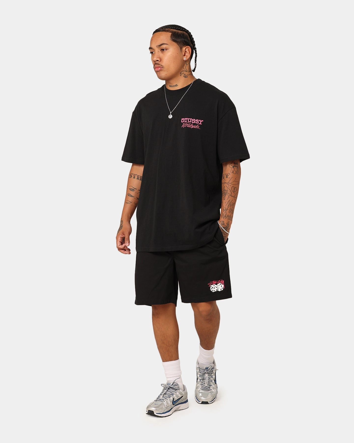Stussy Designs Dice Beach Shorts Black Odor Control Technology