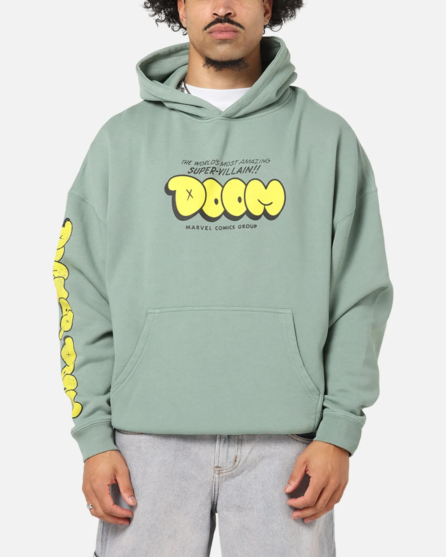 73 Studio Marvel Fantastic Four Doctor Doom Villain Hoodie Washed Green Trendy Accessory Practical Comfort