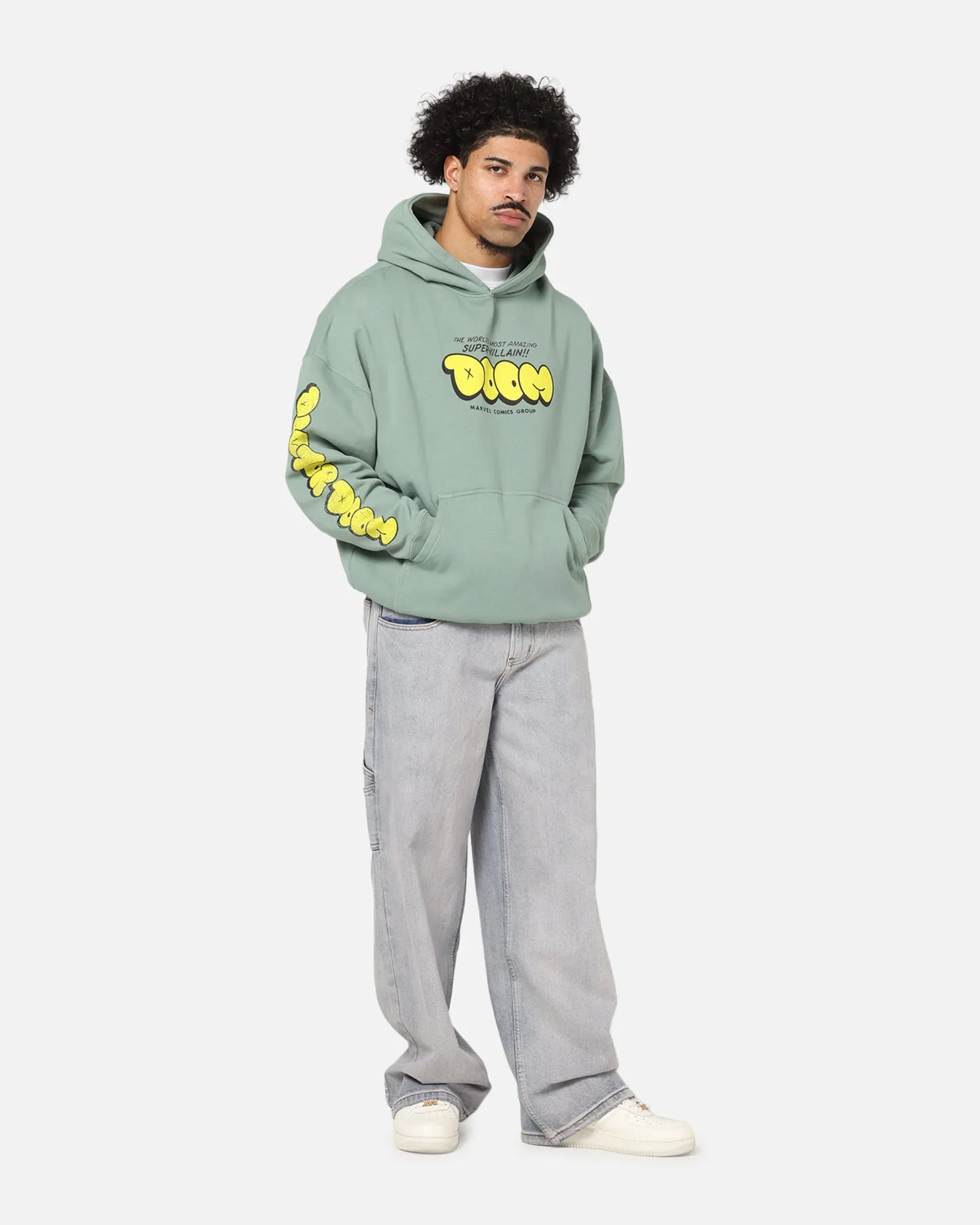 Method Promulgate 73 Studio Marvel Fantastic Four Doctor Doom Villain Hoodie Washed Green