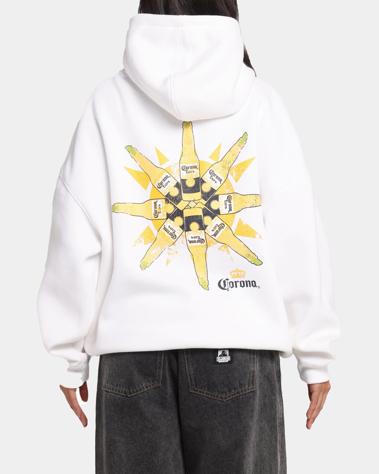 Designer Touch Cropped Style 73 Studio Corona Premium Hoodie White