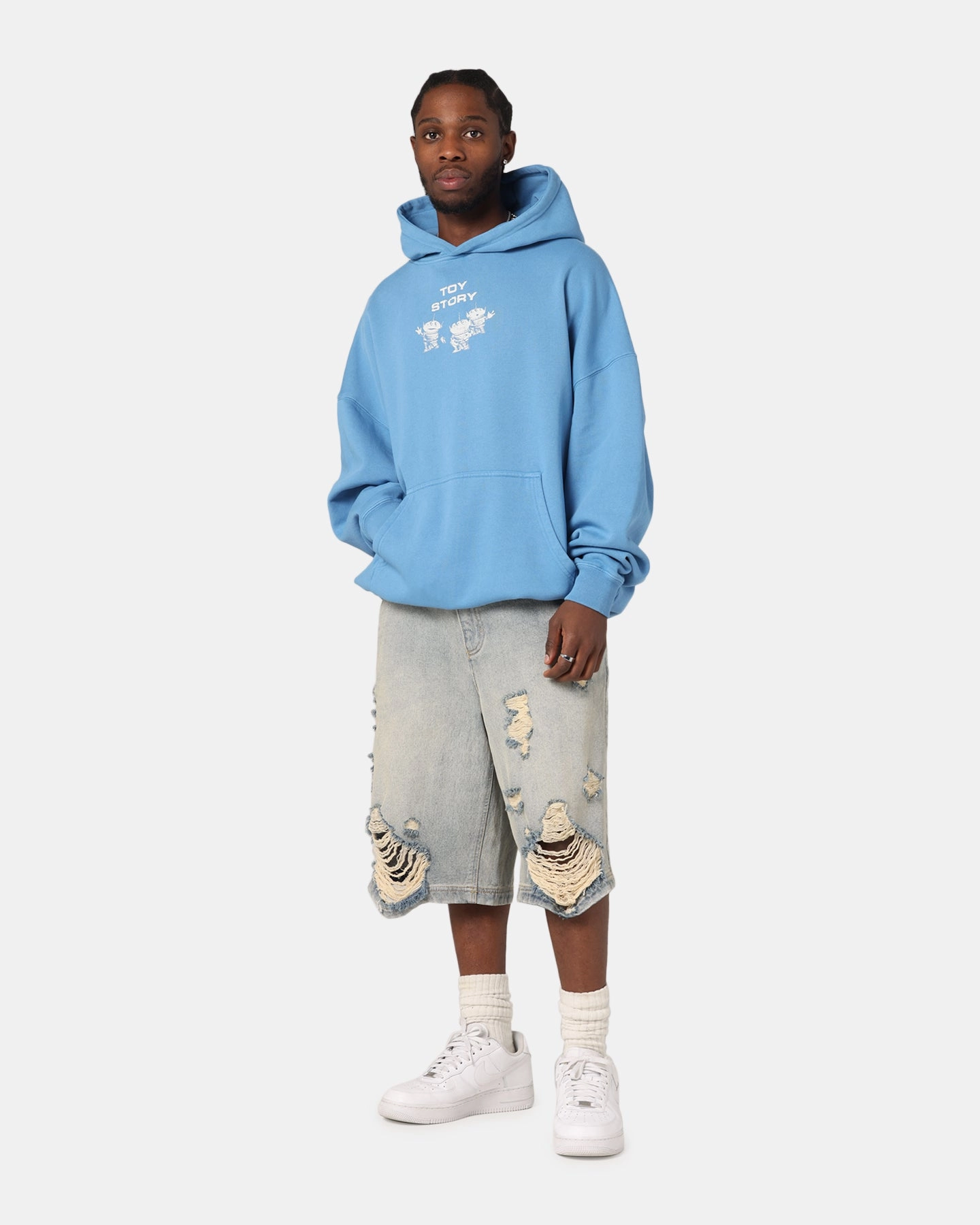 sun resistant Zippered Closure 73 Studio Disney Pixar Toy Story Coming Soon Premium Hoodie Washed Blue