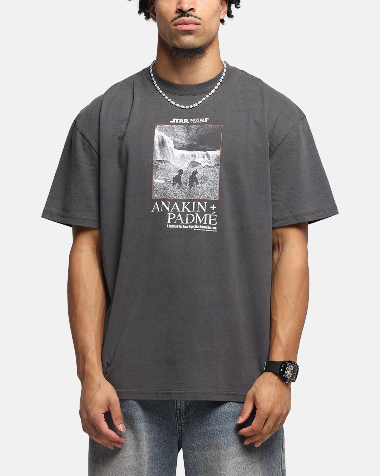 73 Studio Star Wars Anakin And Padme Vintage T-Shirt Black Wash All-Season Comfort