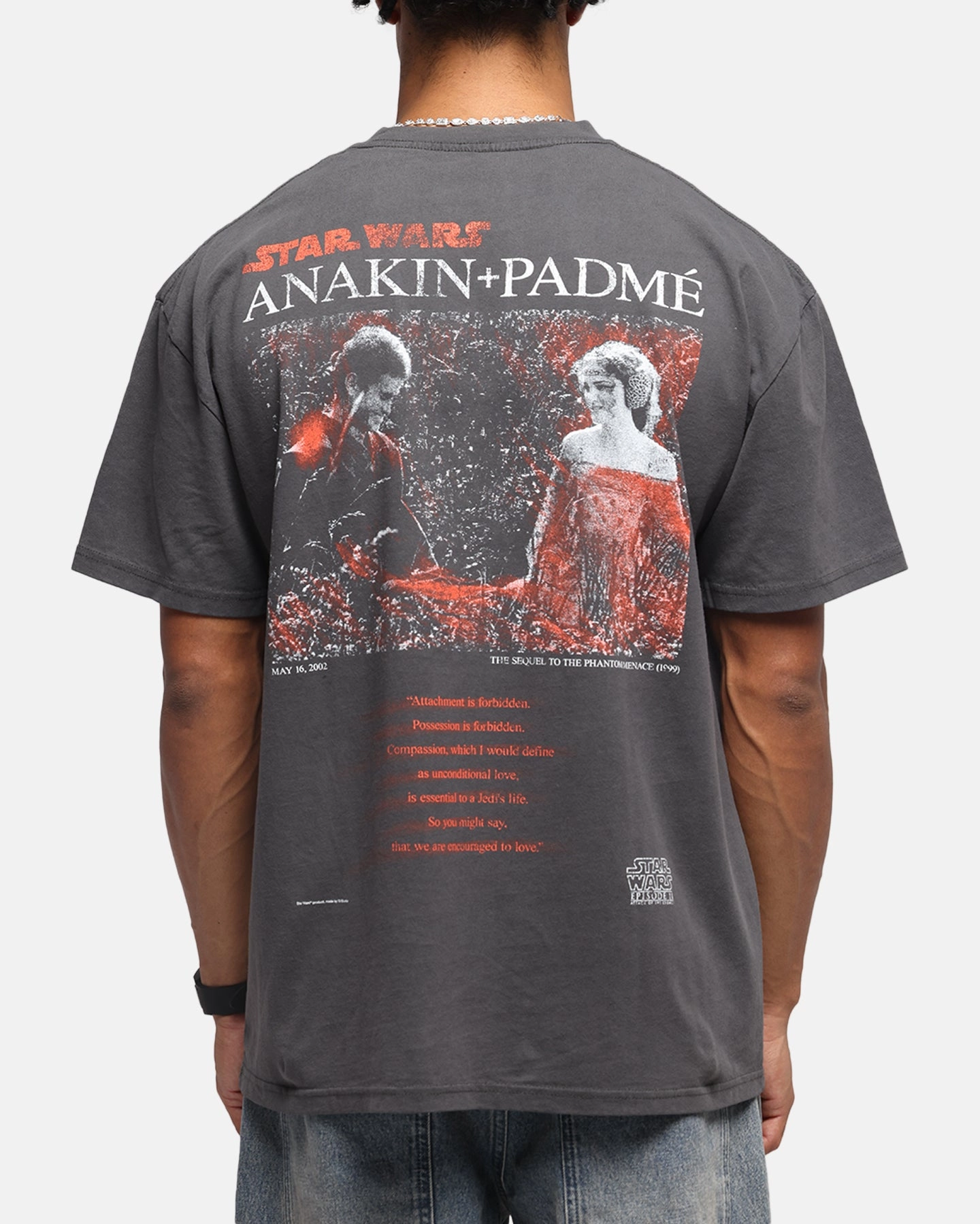 73 Studio Star Wars Anakin And Padme Vintage T-Shirt Black Wash Modern Design Modern Layer