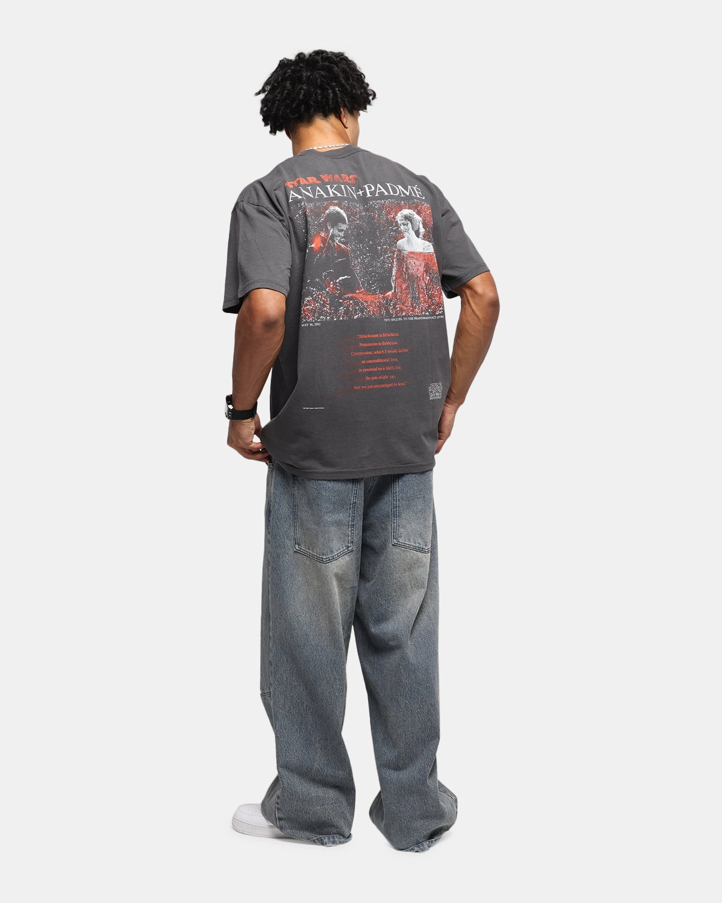 Durable Style 73 Studio Star Wars Anakin And Padme Vintage T-Shirt Black Wash