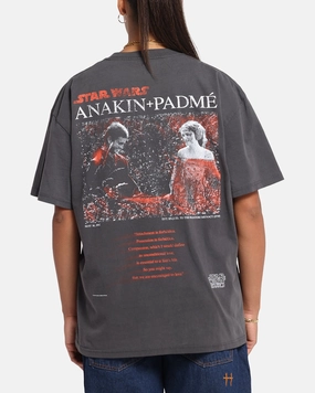 73 Studio Star Wars Anakin And Padme Vintage T-Shirt Black Wash Low Impact Manufacturing Vegan