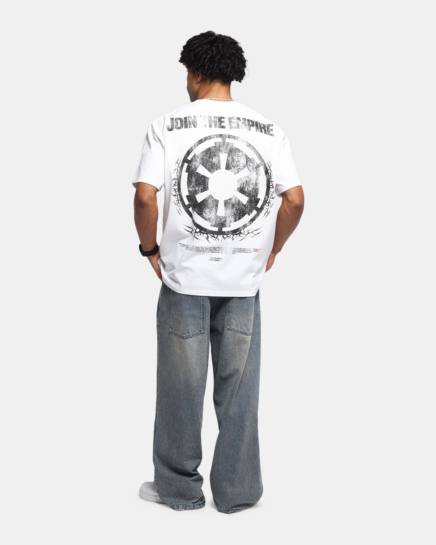 Seam Free Back 73 Studio Star Wars Join The Empire Vintage T-Shirt White