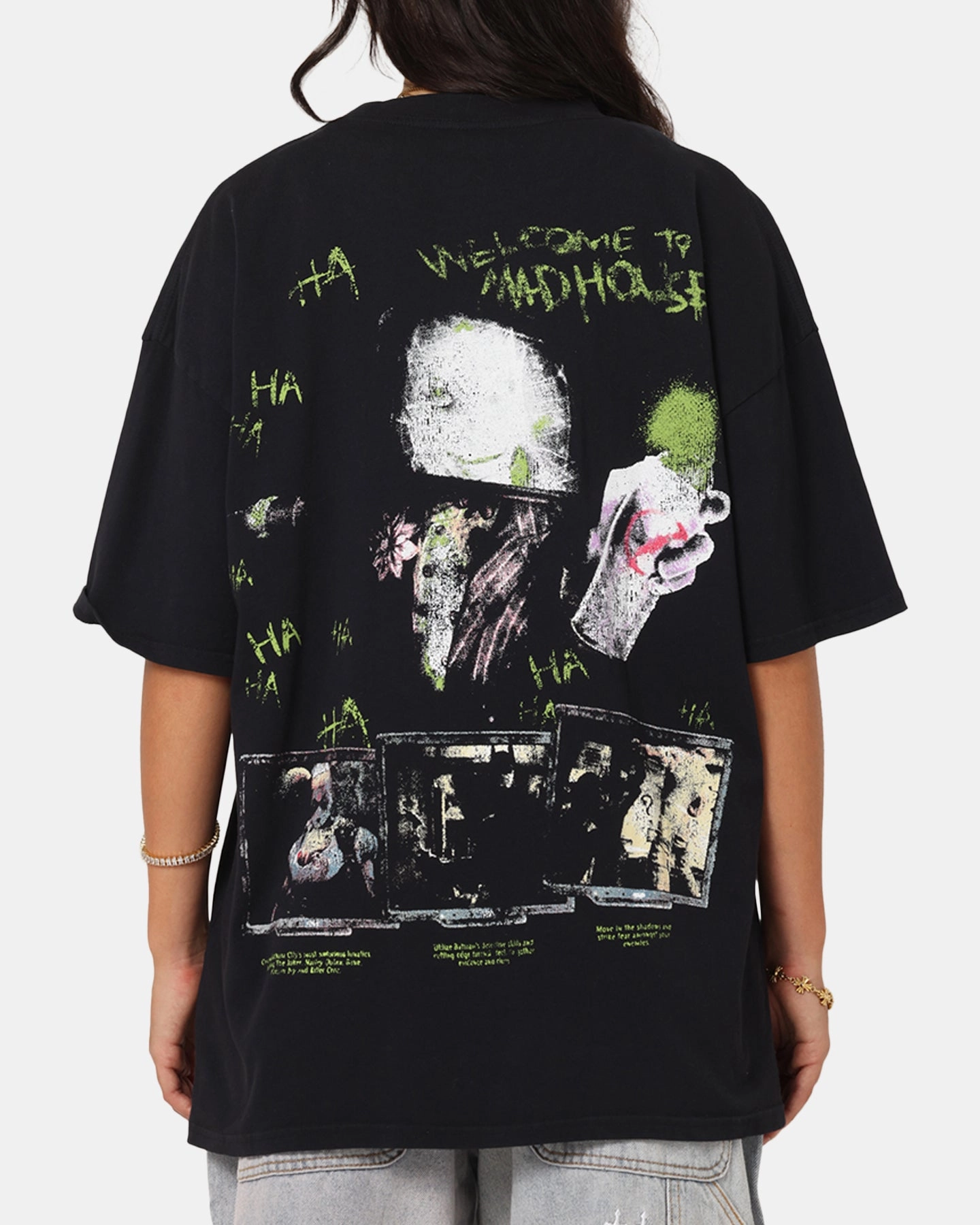 73 Studio X DC Batman Arkham Asylum Vintage T-Shirt Black Acidwash Casual Comfort AllSeasonWear