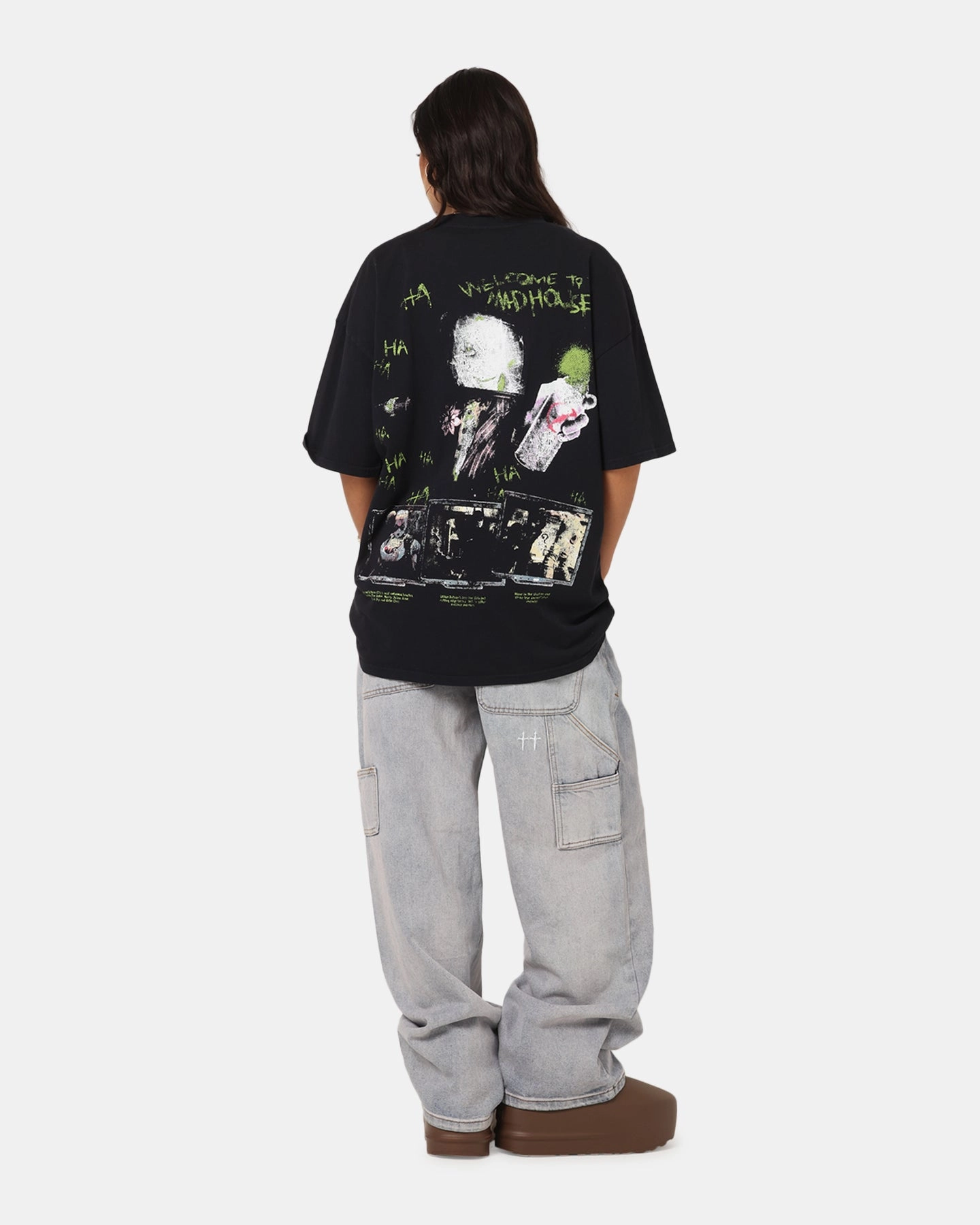 73 Studio X DC Batman Arkham Asylum Vintage T-Shirt Black Acidwash Travel Comfort Style Sustainable Packaging