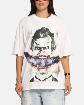 73 Studio X DC Batman Joker Arkham Asylum Vintage T-Shirt Off White High Durability Weave Classic Style Trend