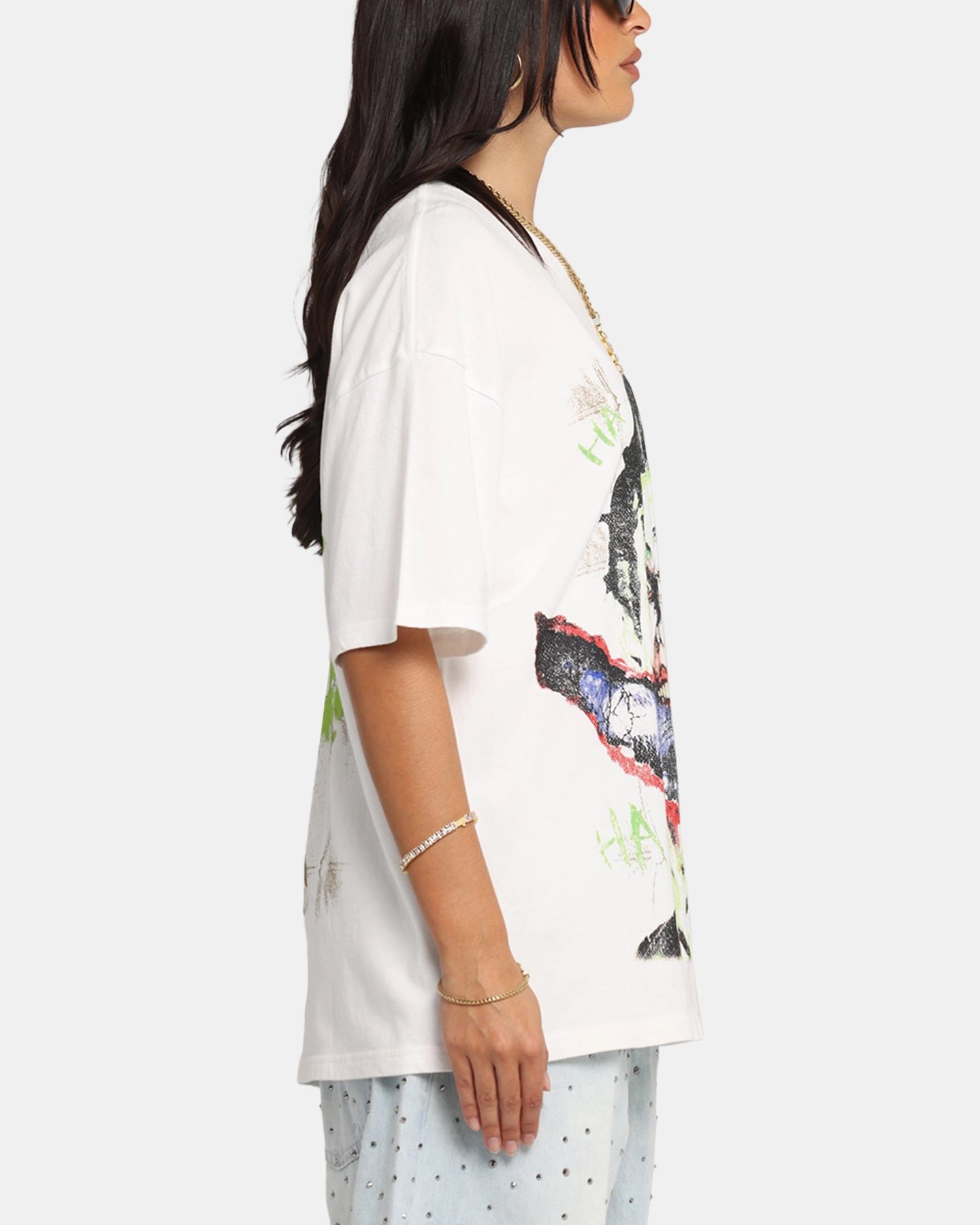 73 Studio X DC Batman Joker Arkham Asylum Vintage T-Shirt Off White Friction Free Inner Lining Timeless Comfort