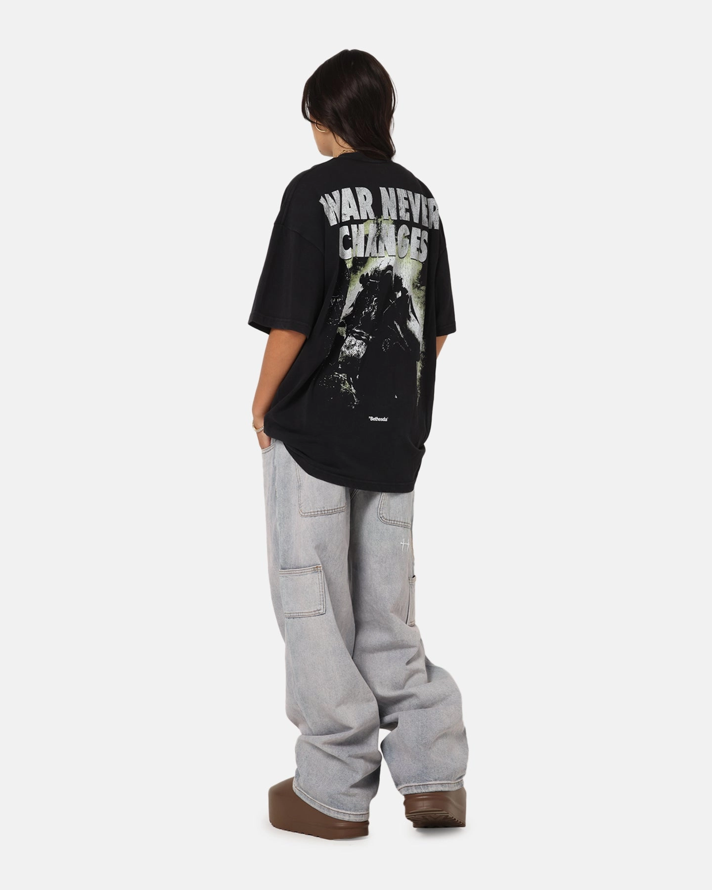 All-Season Wear SunProtectionFabric 73 Studio X Fallout '08 Fallout 3 Vintage T-Shirt Black Acidwash