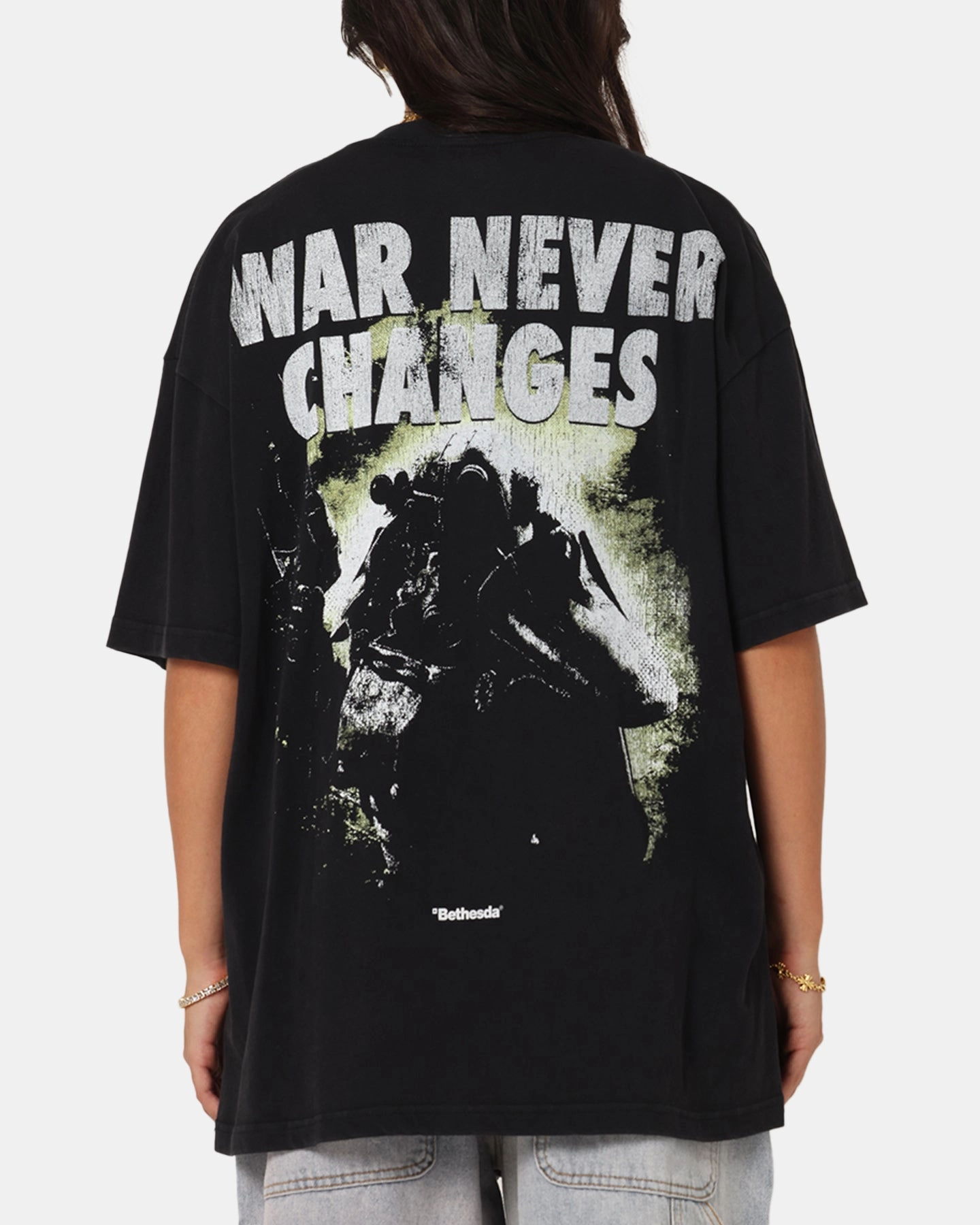 Minimalist Aesthetic Premium Cotton Blend 73 Studio X Fallout '08 Fallout 3 Vintage T-Shirt Black Acidwash