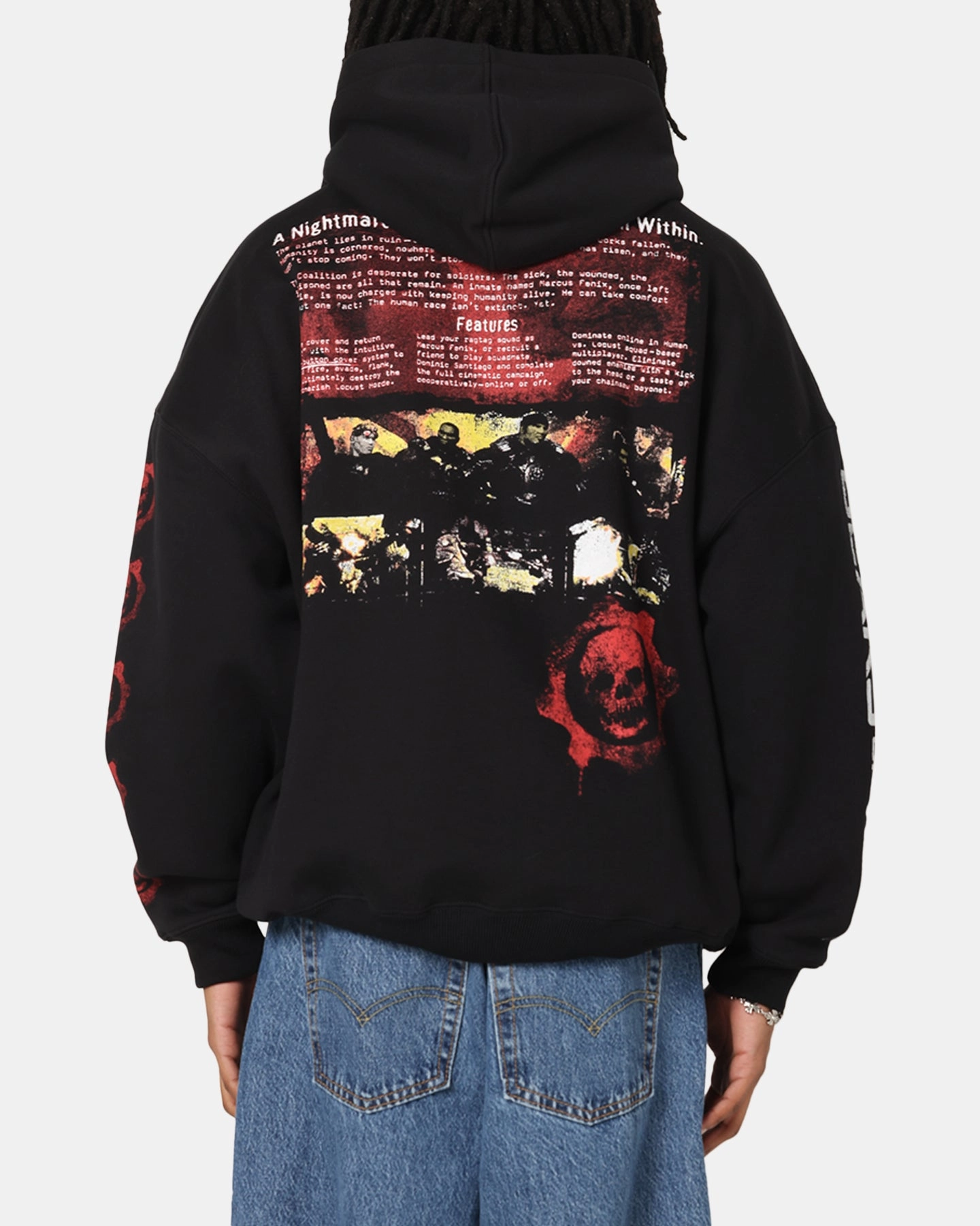 High-Quality Fabric Dressy Casual 73 Studio X Gears Of War '08 Gears 2 Disc Premium Hoodie Black