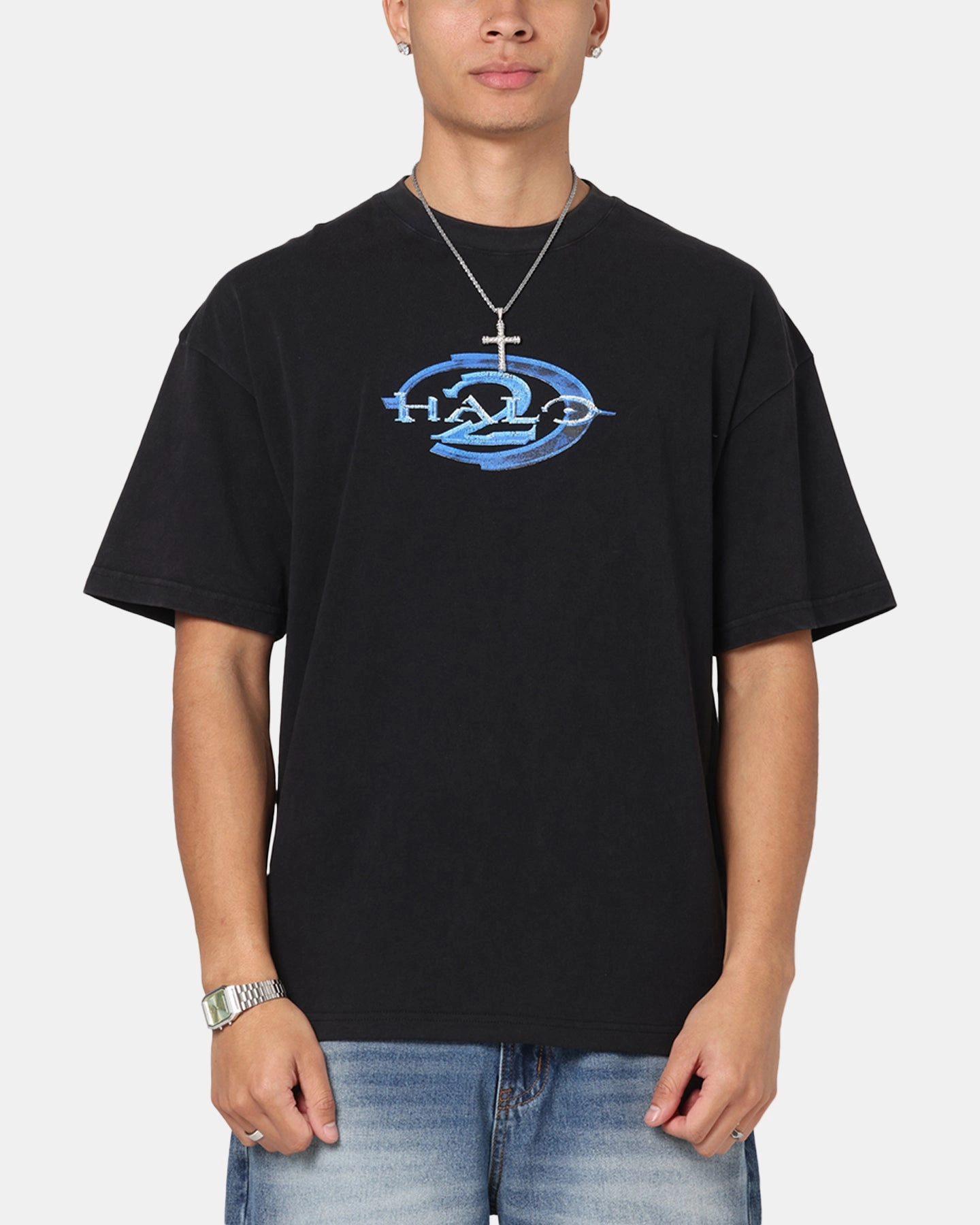 Thermal Regulating Layer Outdoor Style 73 Studio X Halo Halo 2 Vintage T-Shirt Black Acidwash