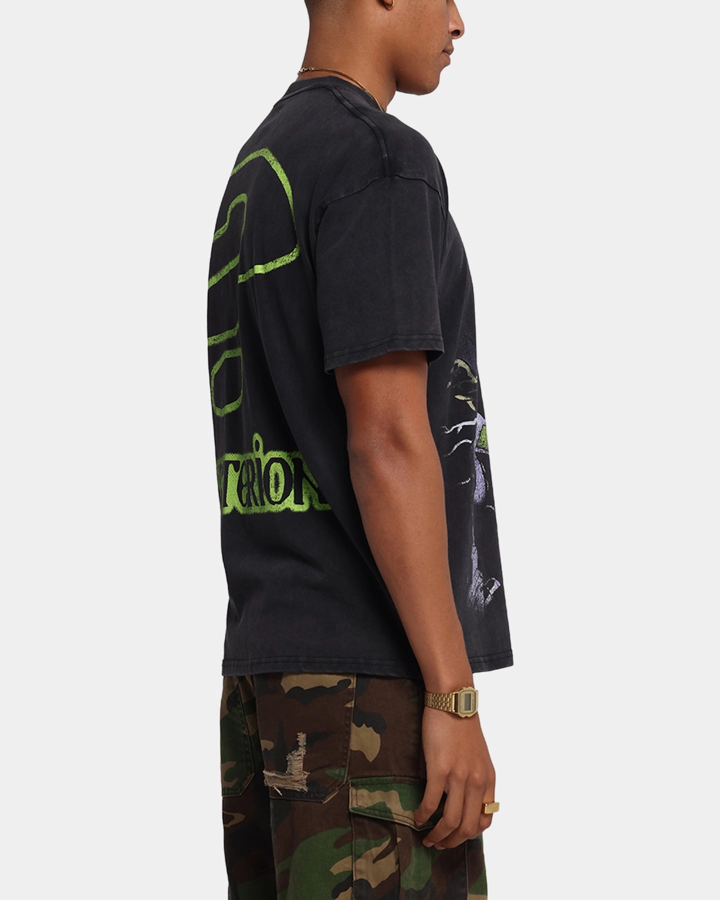 73 Studio X South Park Mysterion Vintage T-Shirt Black Acidwash Sports Apparel