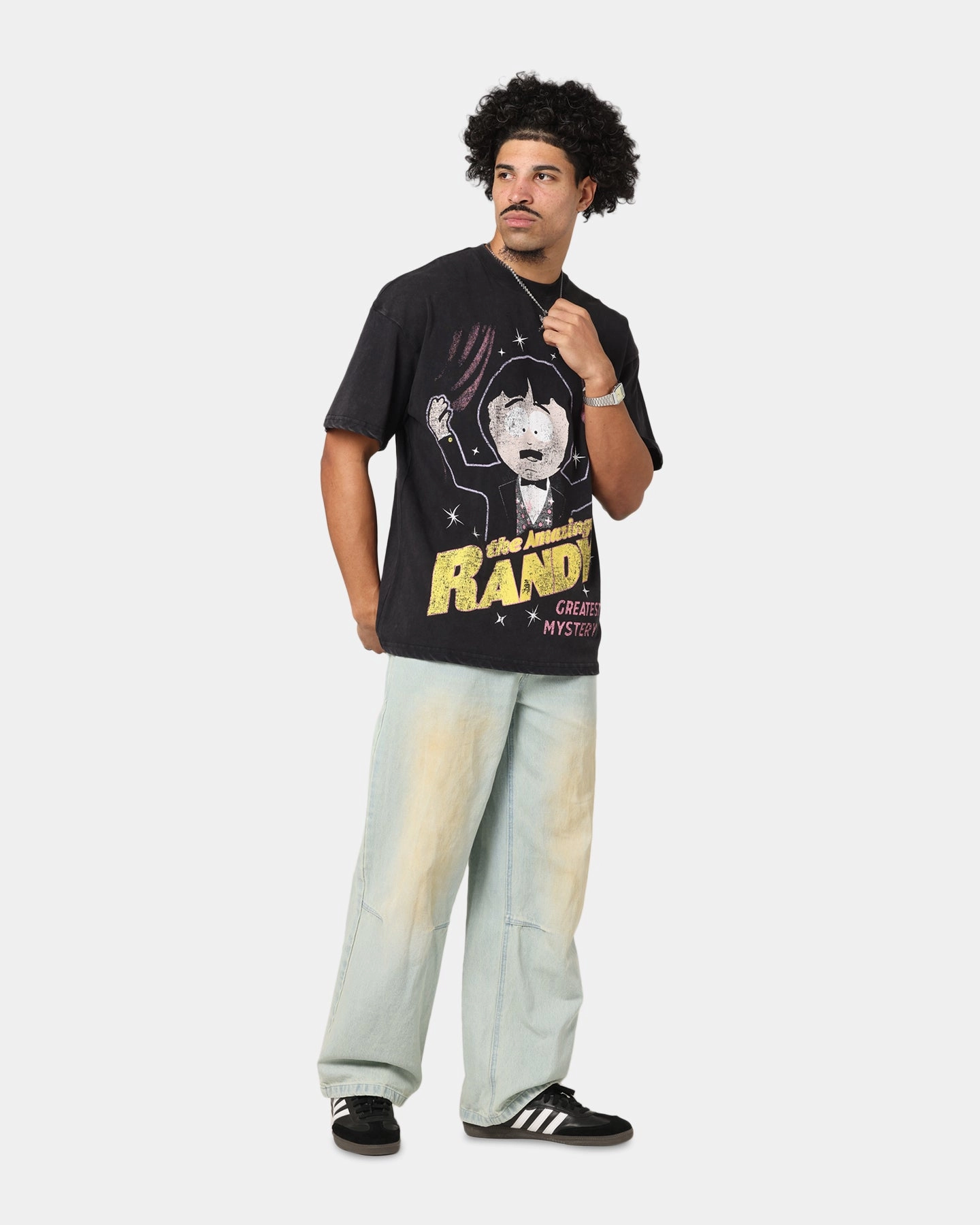 73 Studio X South Park The Amazing Randy Vintage T-Shirt Black Acidwash BiodegradableMaterial
