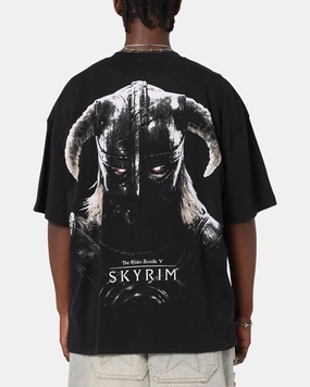 Relaxed Wardrobe 73 Studio X The Elder Scrolls V: Skyrim '11 Dragonborn Vintage T-Shirt Black Acidwash