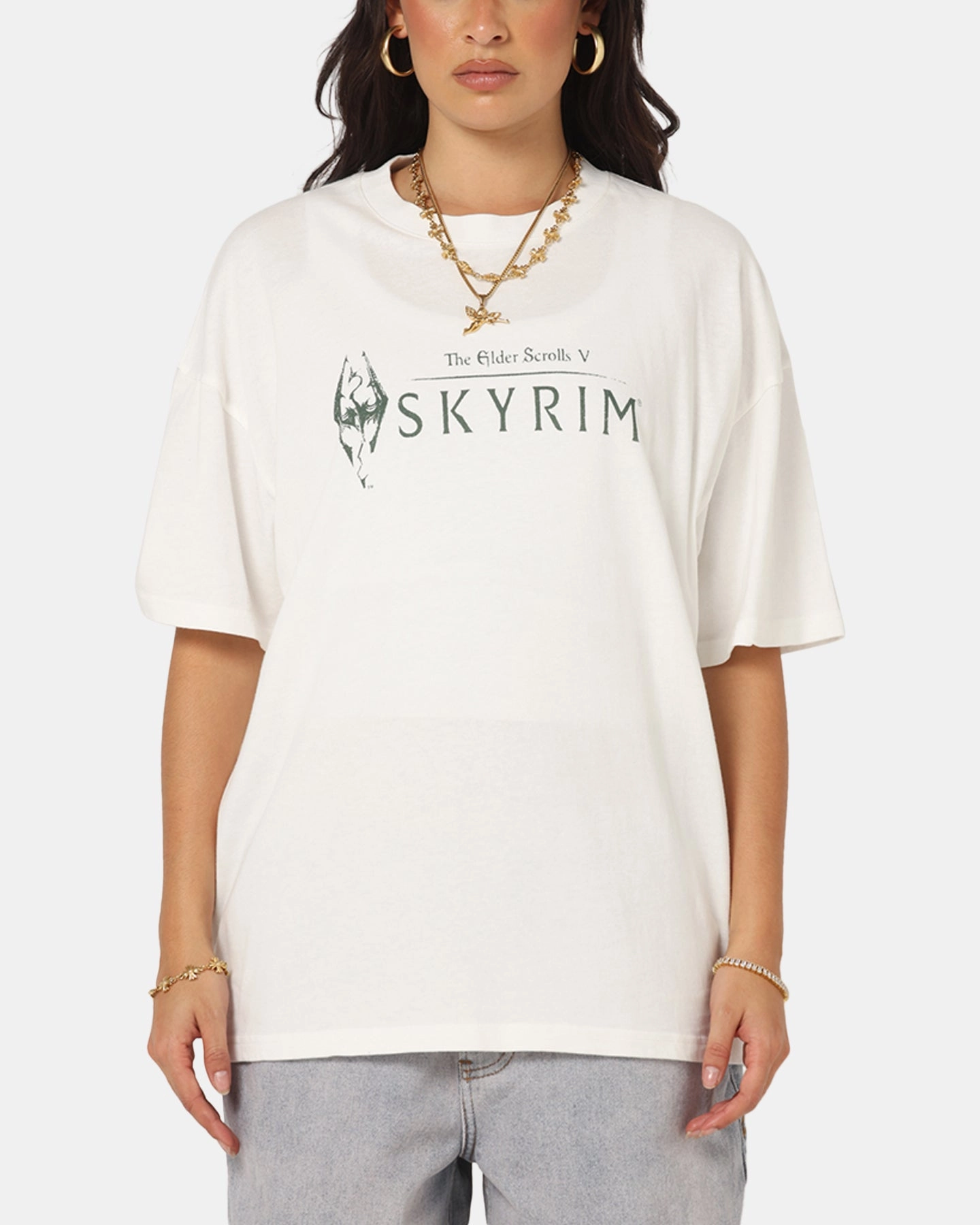Casual Comfort Wear UltraSoftBrushedInterior 73 Studio X The Elder Scrolls V: Skyrim Vintage T-Shirt Off White