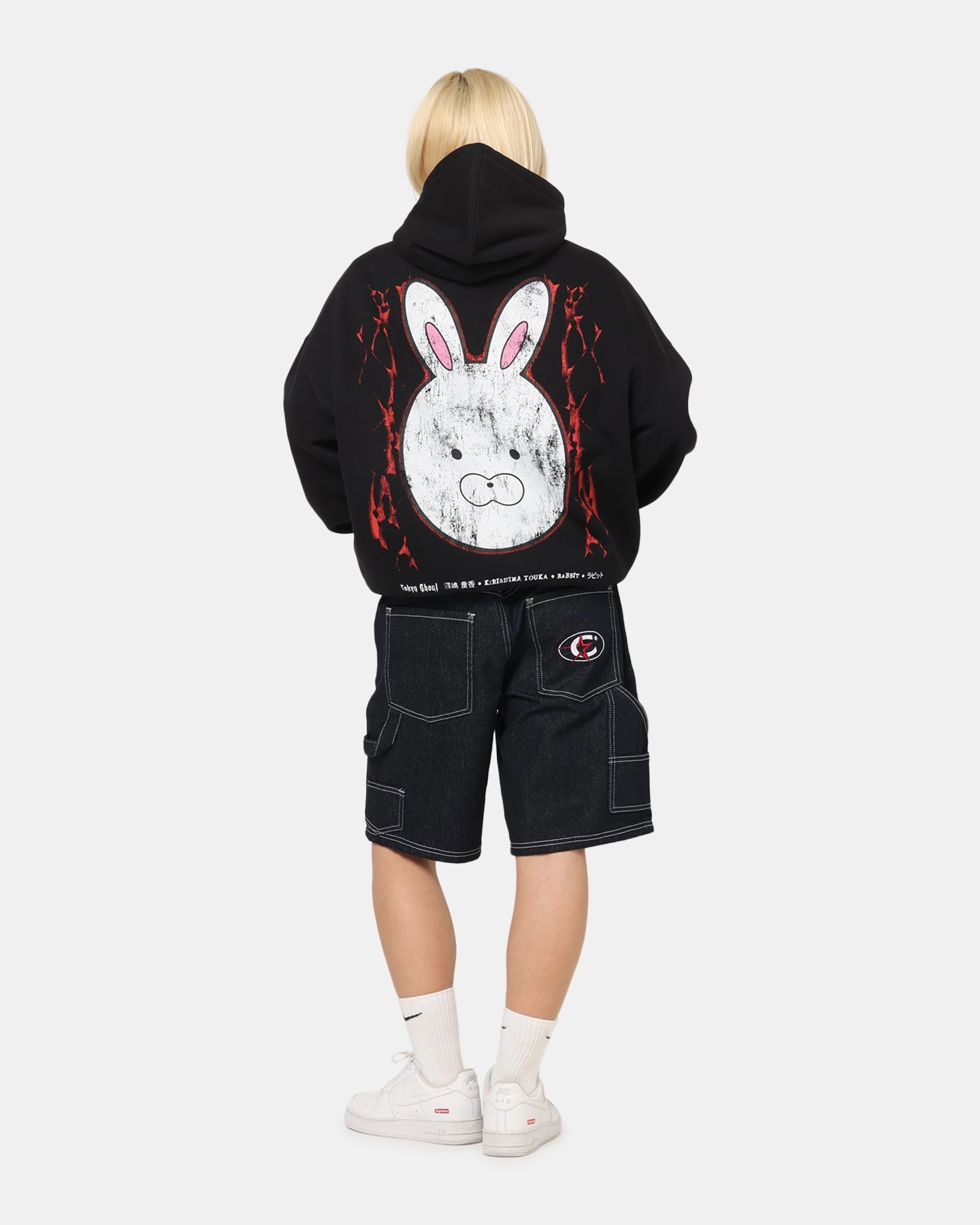 Gender Neutral Lightweight Layer 73 Studio X Tokyo Ghoul Rabbit Premium Hoodie Black