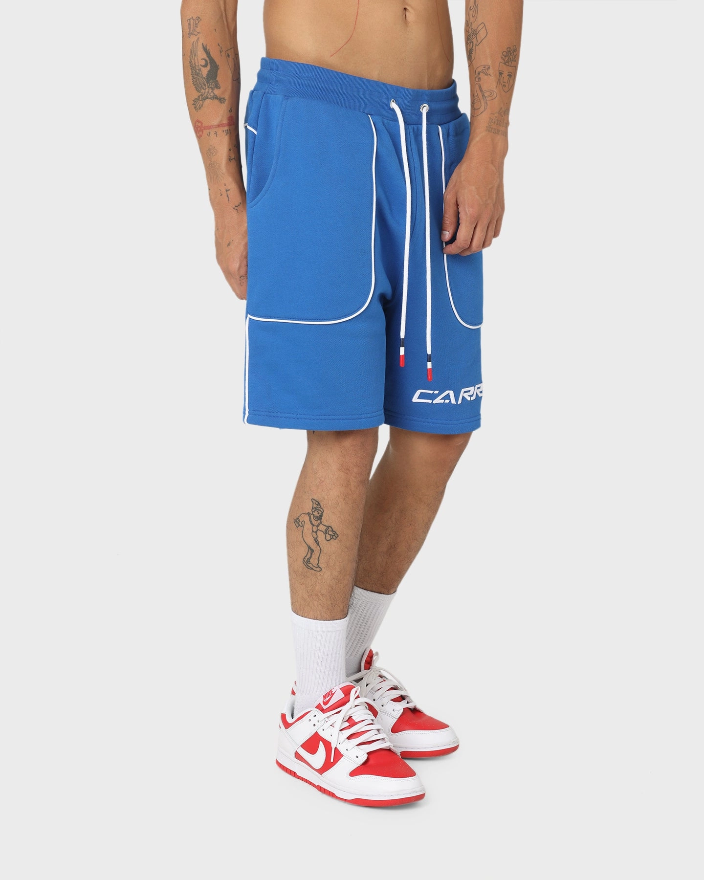 Clean Fabric Carre Ange Track Shorts Blue