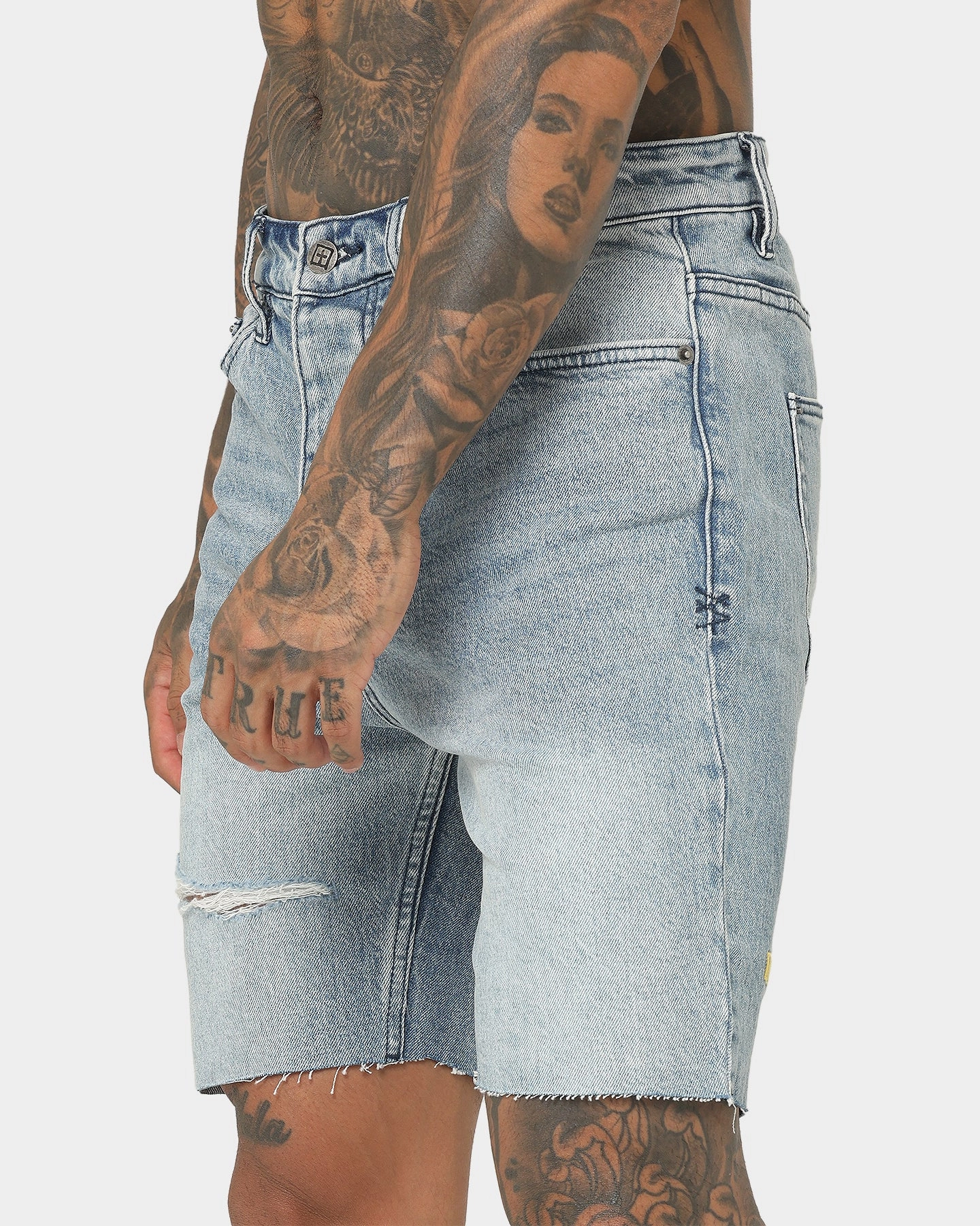 Stretch Woven Fabric QuickReleaseBuckle Ksubi Chopper Spray Out Yellow Shorts Denim