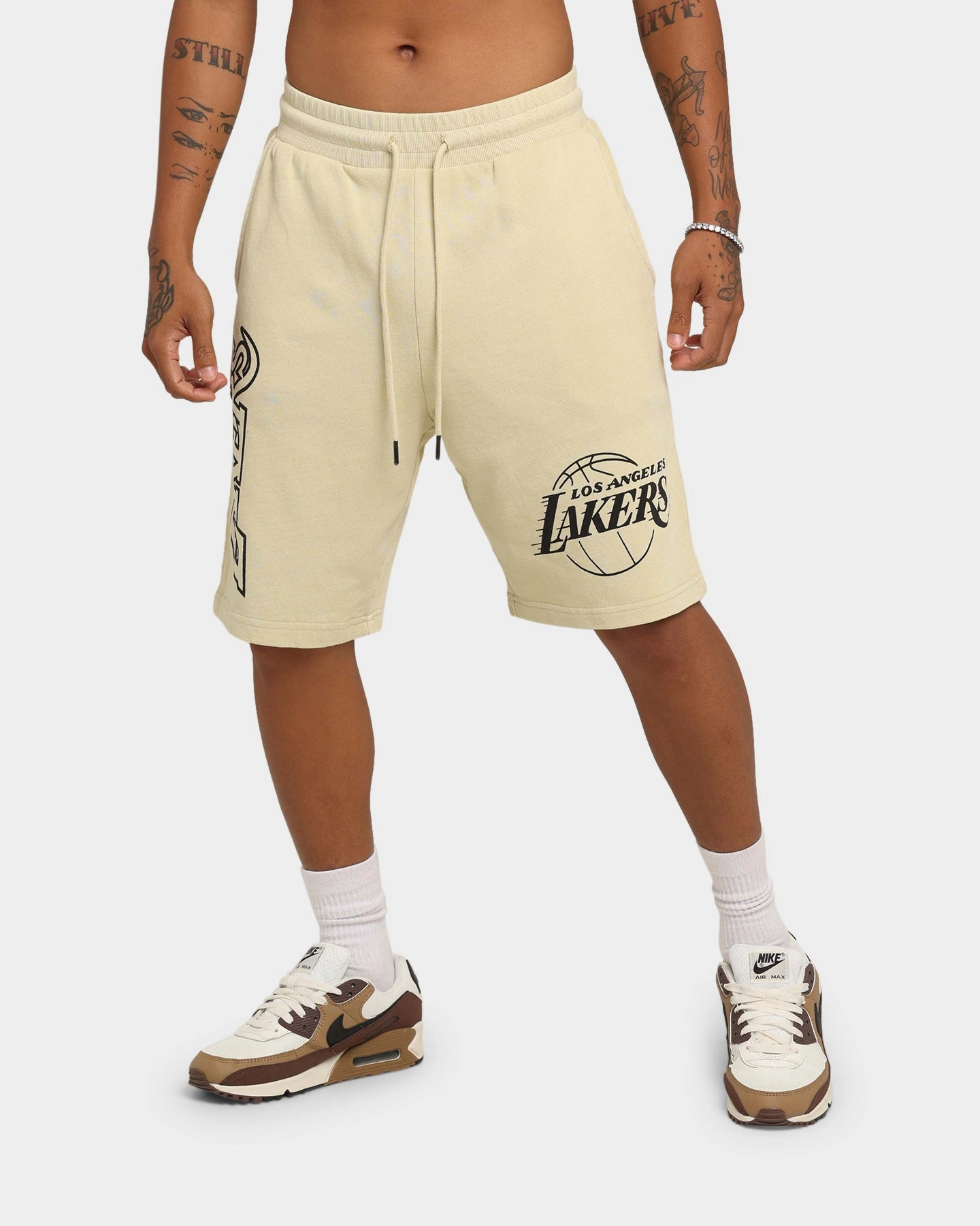 Mitchell & Ness Los Angeles Lakers Desert Sand Stencil Shorts Desert Sand Heat Ready