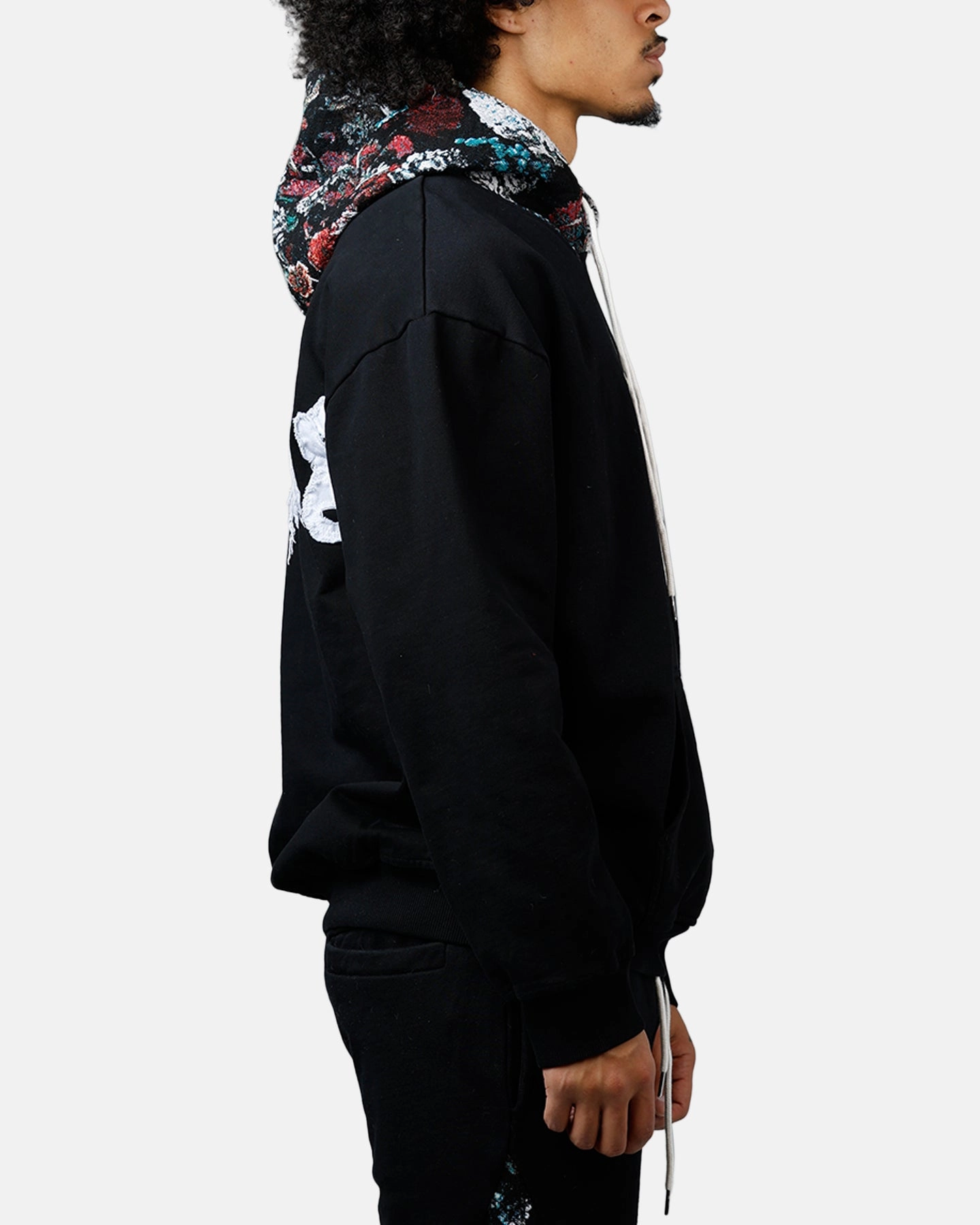 Soul By Ame Flower Hoodie Black All-Weather Comfort