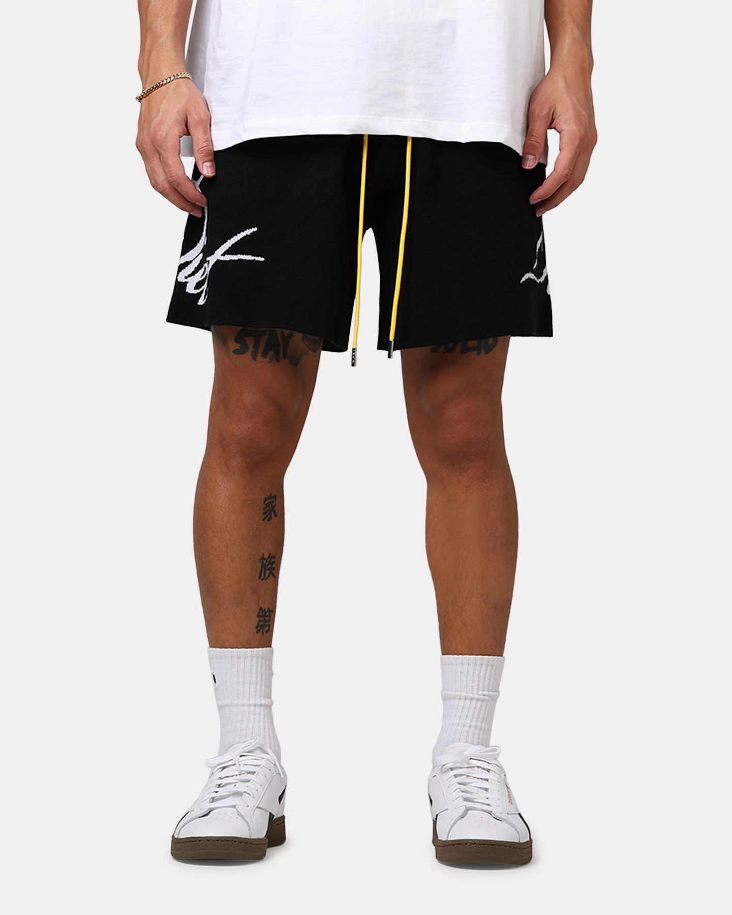 Anniversary Gift Diet Starts Monday Knitted Script Shorts Black