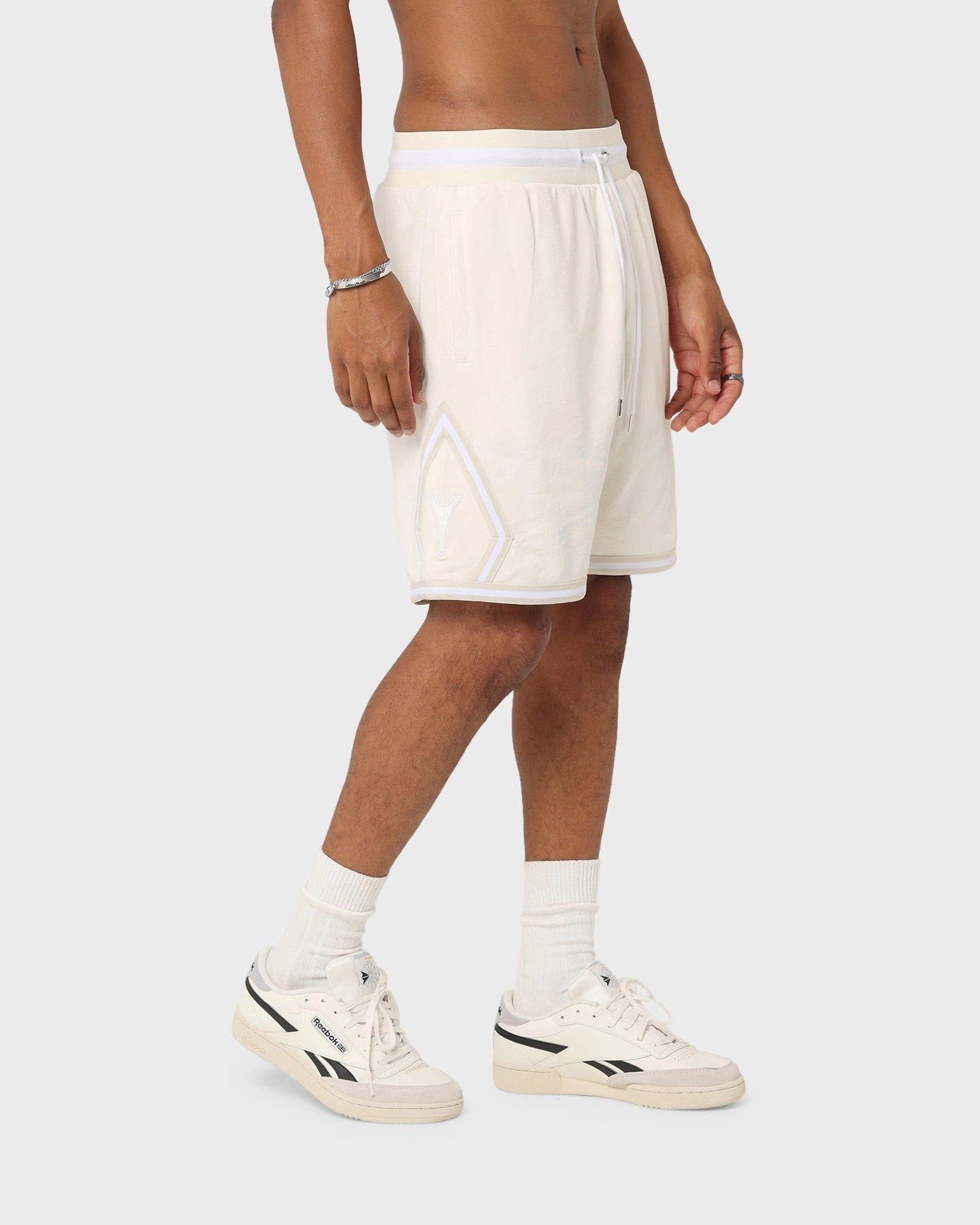 Sporty Edge Non Irritating Seams Carr?? Champs Fleece Ball Shorts Off White