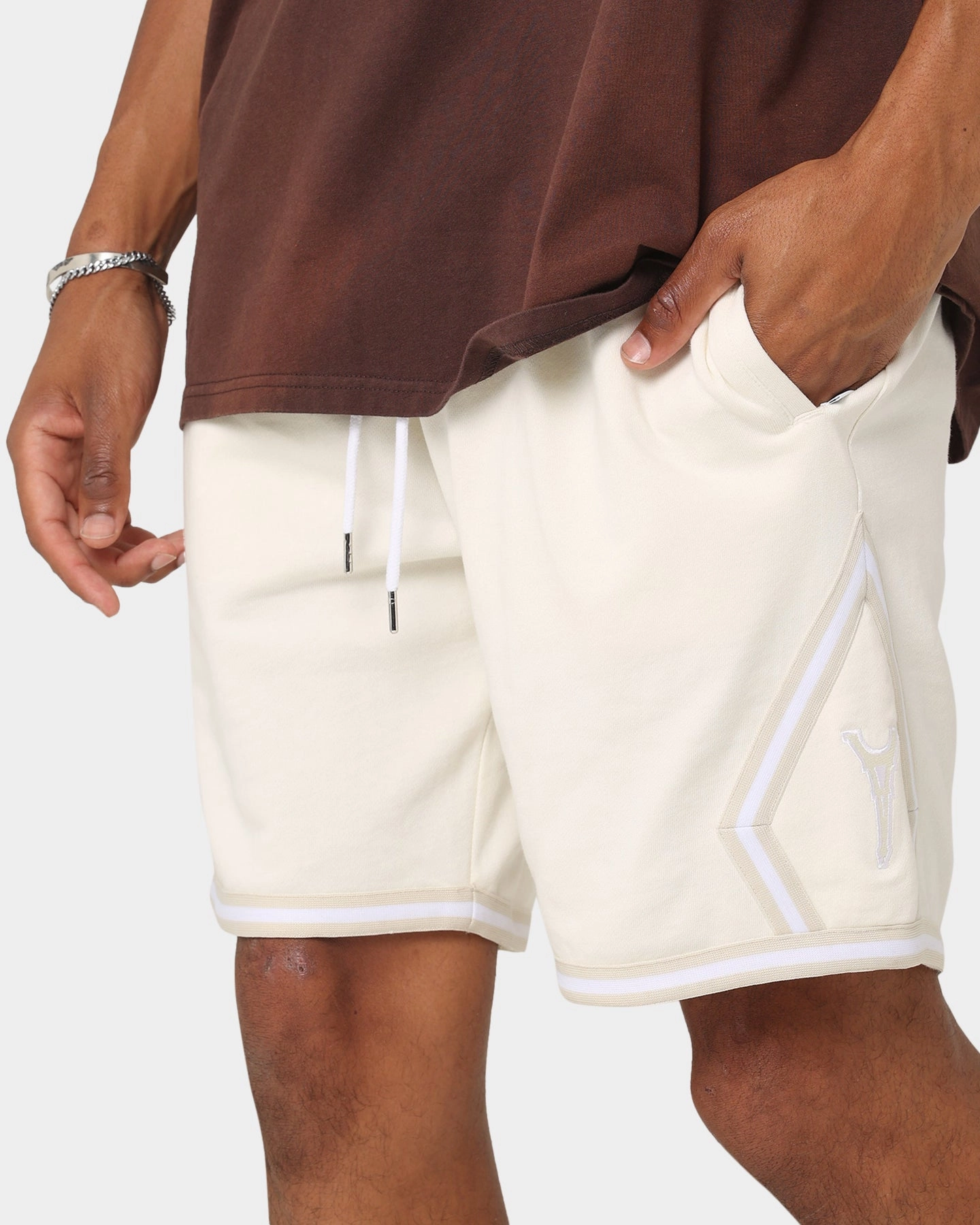 Carr?? Champs Fleece Ball Shorts Off White tropical style Beach essential