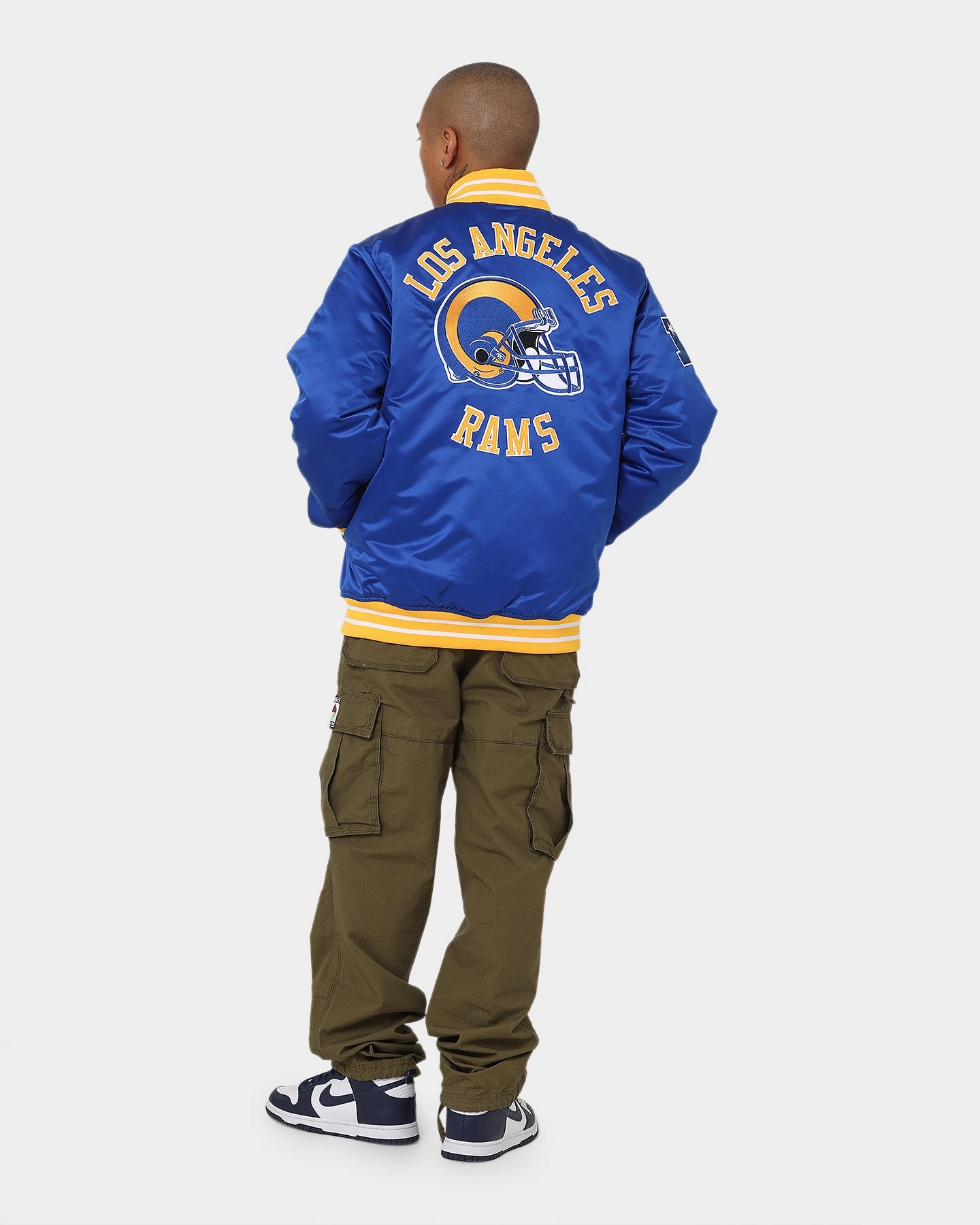 Party outfit police officers Mitchell & Ness Los Angeles Rams Heavyweight Satin Jacket Royal