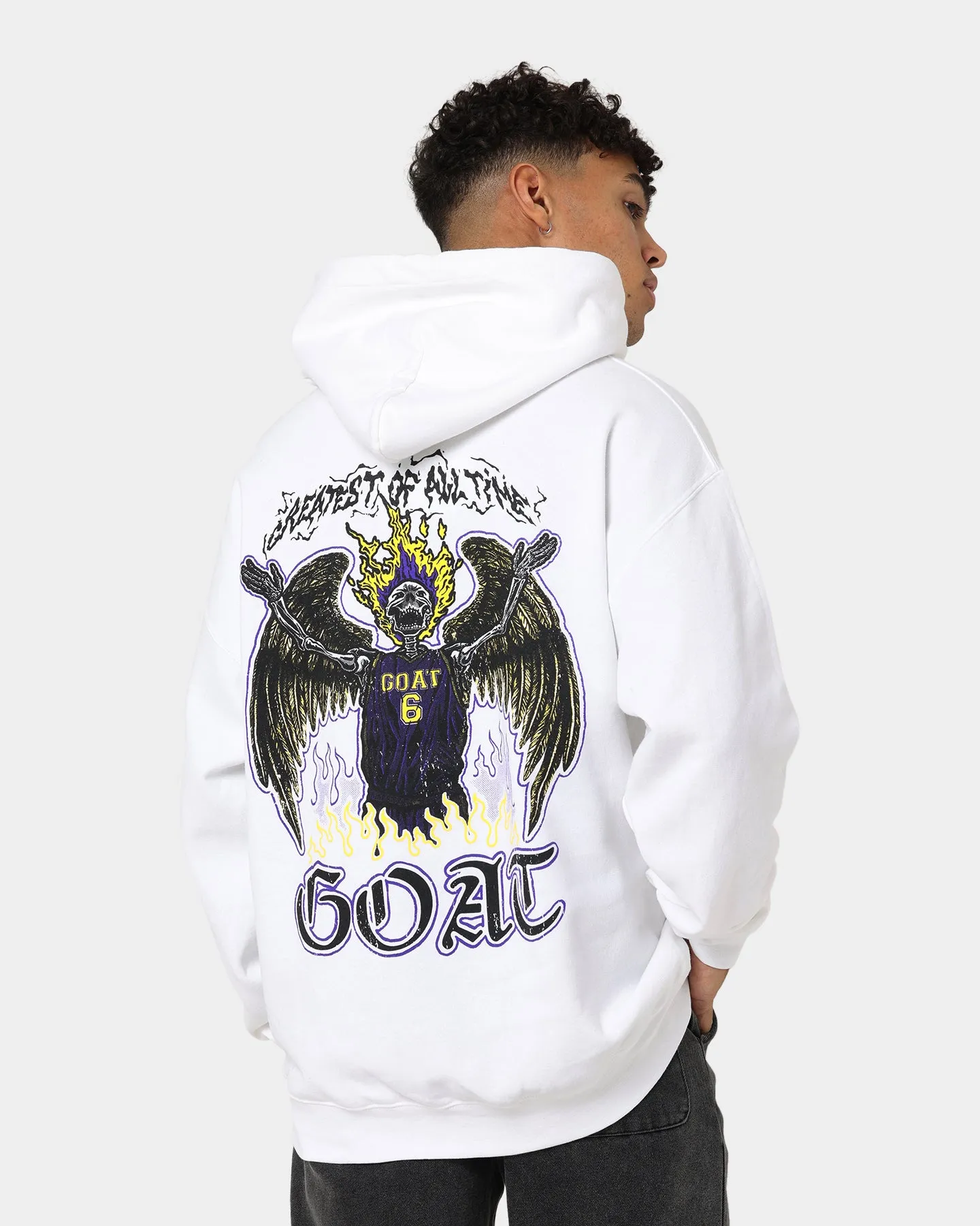 Goat Crew King Skeleton Hoodie White Reinforced Shoulders Abrasion resistant
