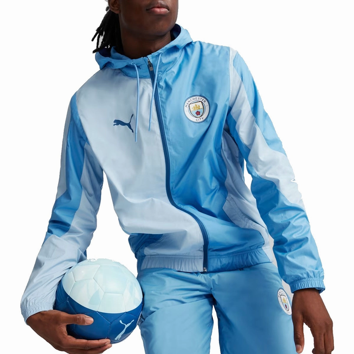 Breathable MoistureWicking Fabric Manchester City light blue pre-match presentation tracksuit 2023/24 - Puma