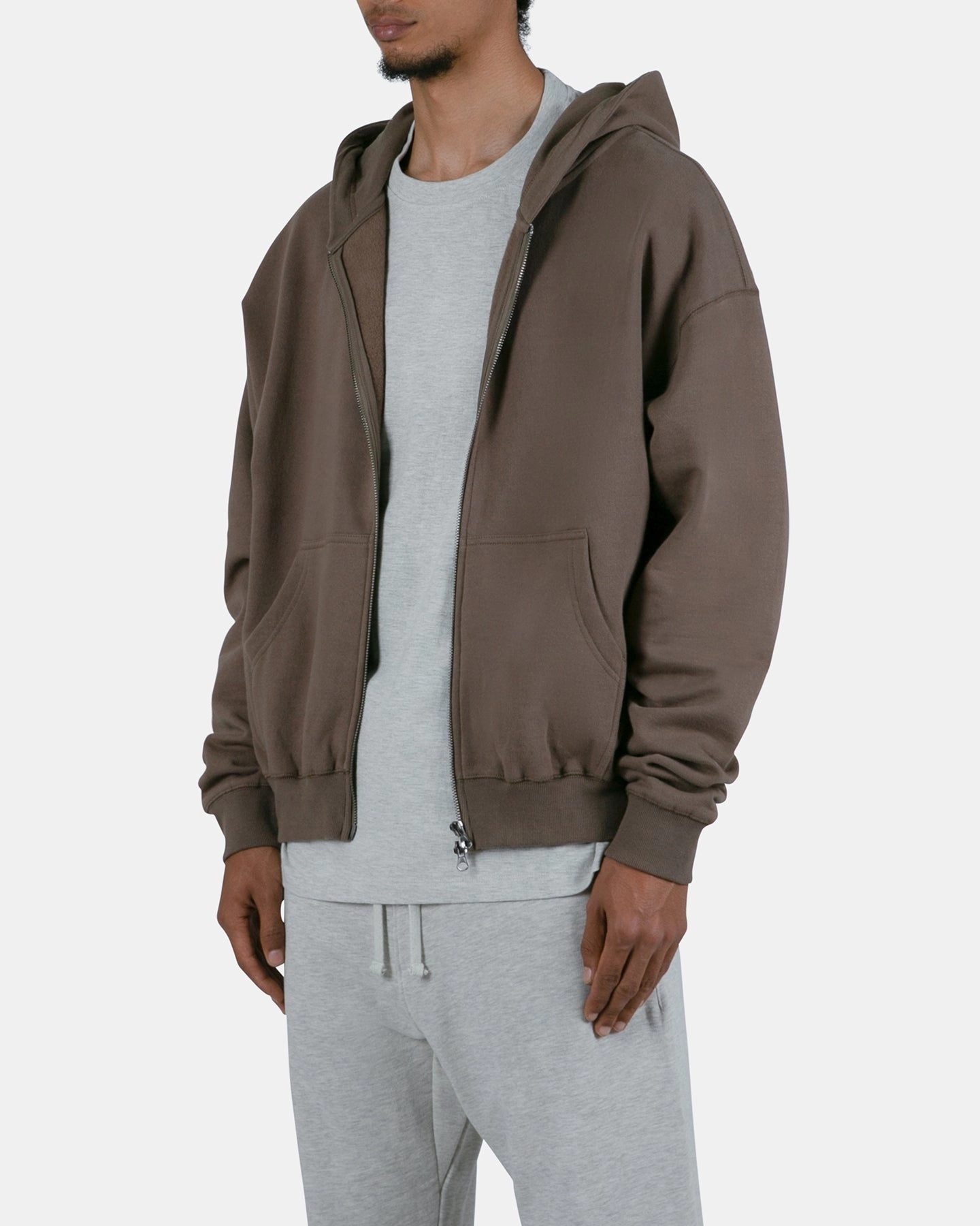 Develop Plan MNML Basic Zip Up Hoodie Brindle
