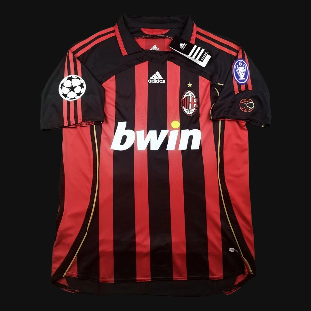 AC Milan 06/07 Champions League Final Home Jersey S/ Sleeve Thermoregulating Material