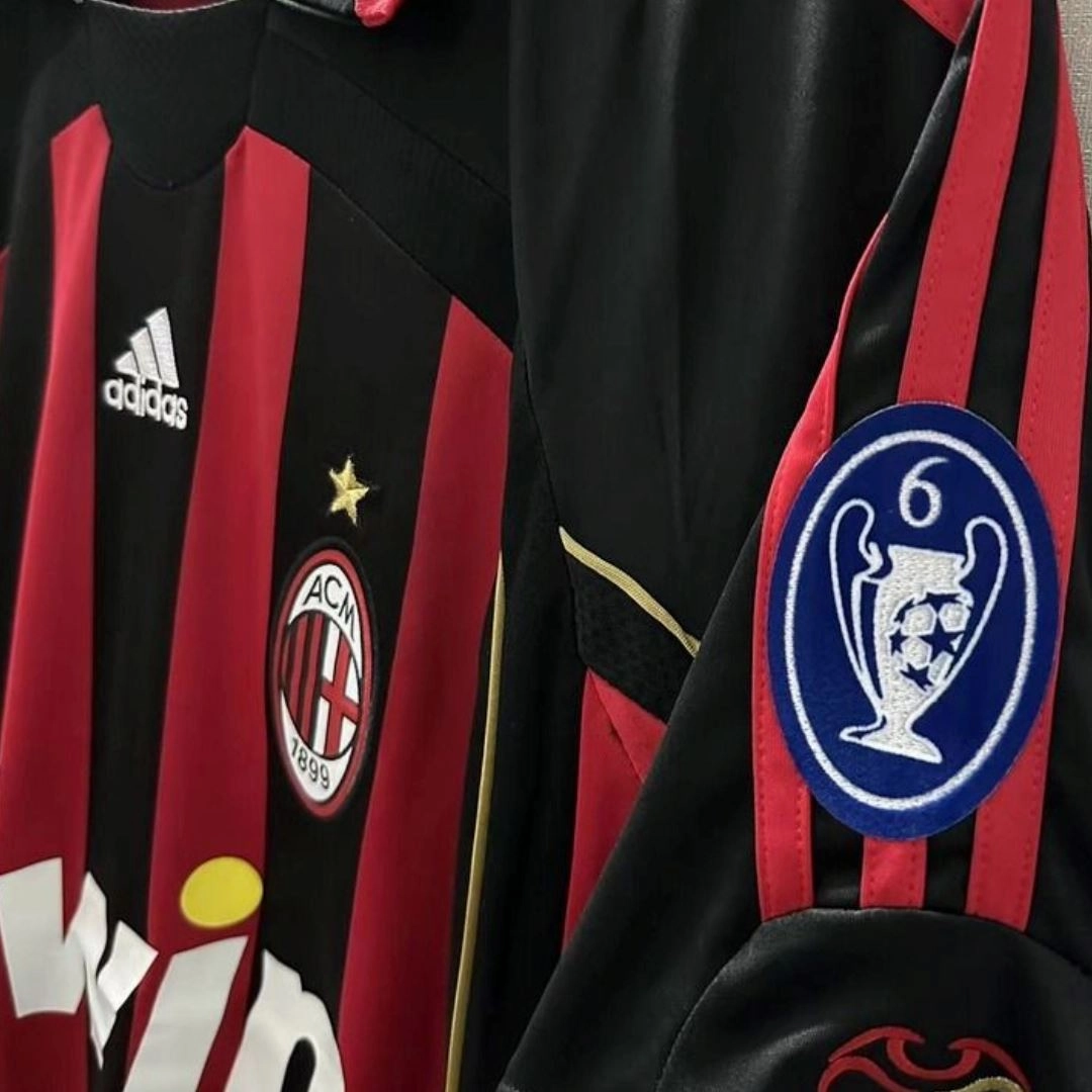 Low Impact Dye Process AC Milan 06/07 Champions League Final Home Jersey S/ Sleeve