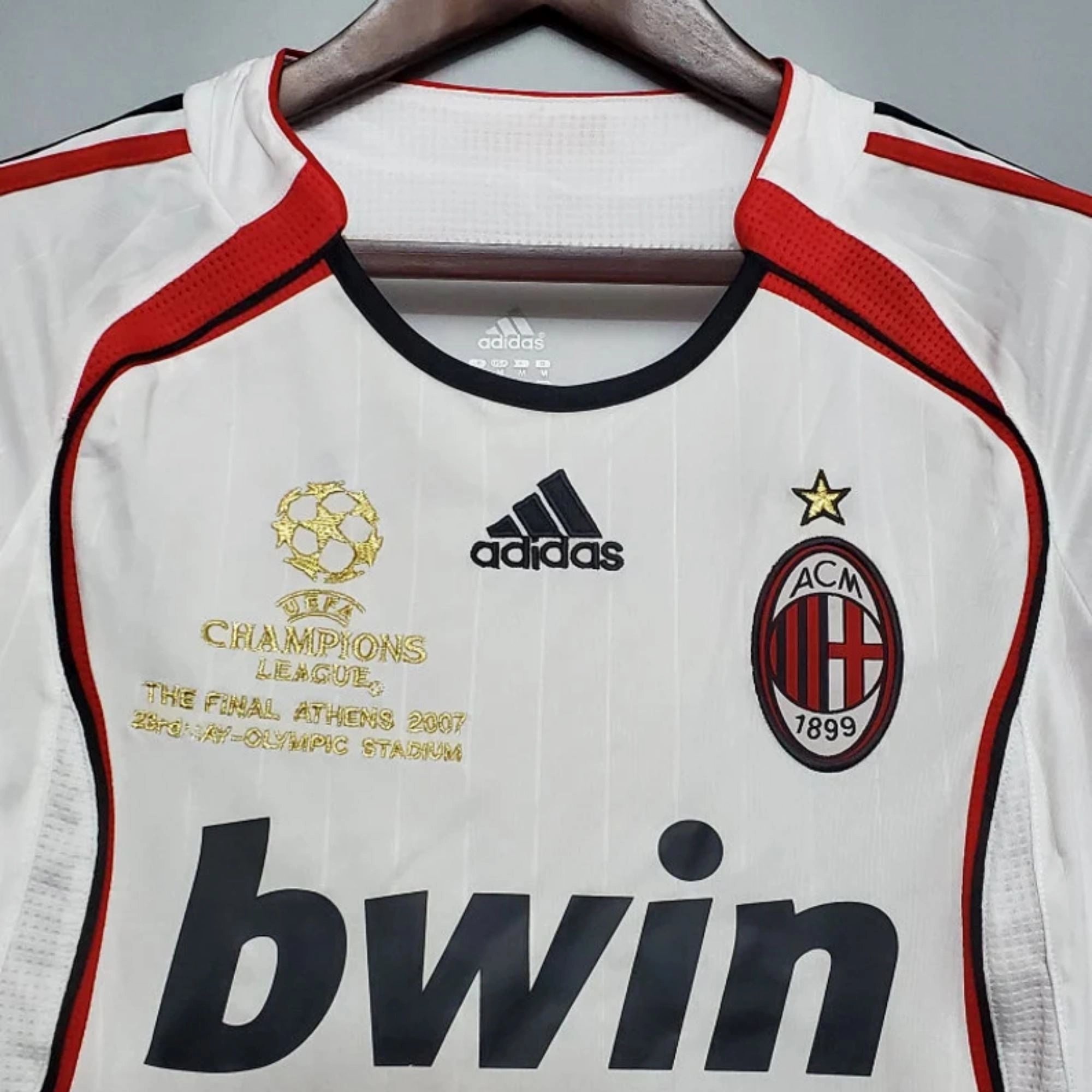 AC Milan 2006/07 UEFA Champions League Final Jersey S/ Sleeve Versatile Gear Action Wear
