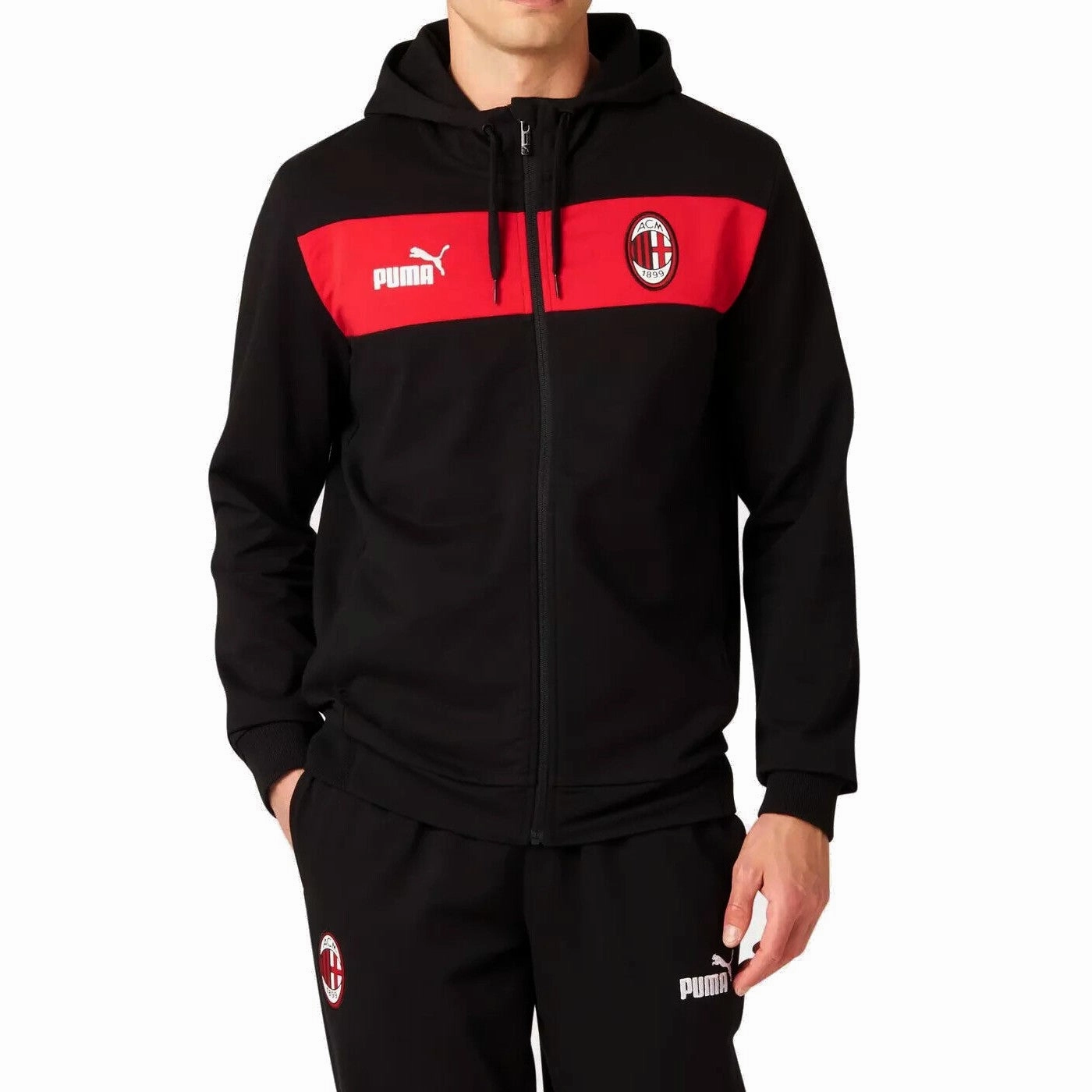 AC Milan Casual Fans cotton presentation tracksuit 2023/24 - Puma AbrasionResistantSurfaces