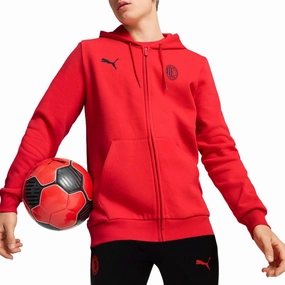 AC Milan Casual Fans hooded presentation tracksuit 2024/25 red/black - Puma Muscle Support System Ventilated Panels