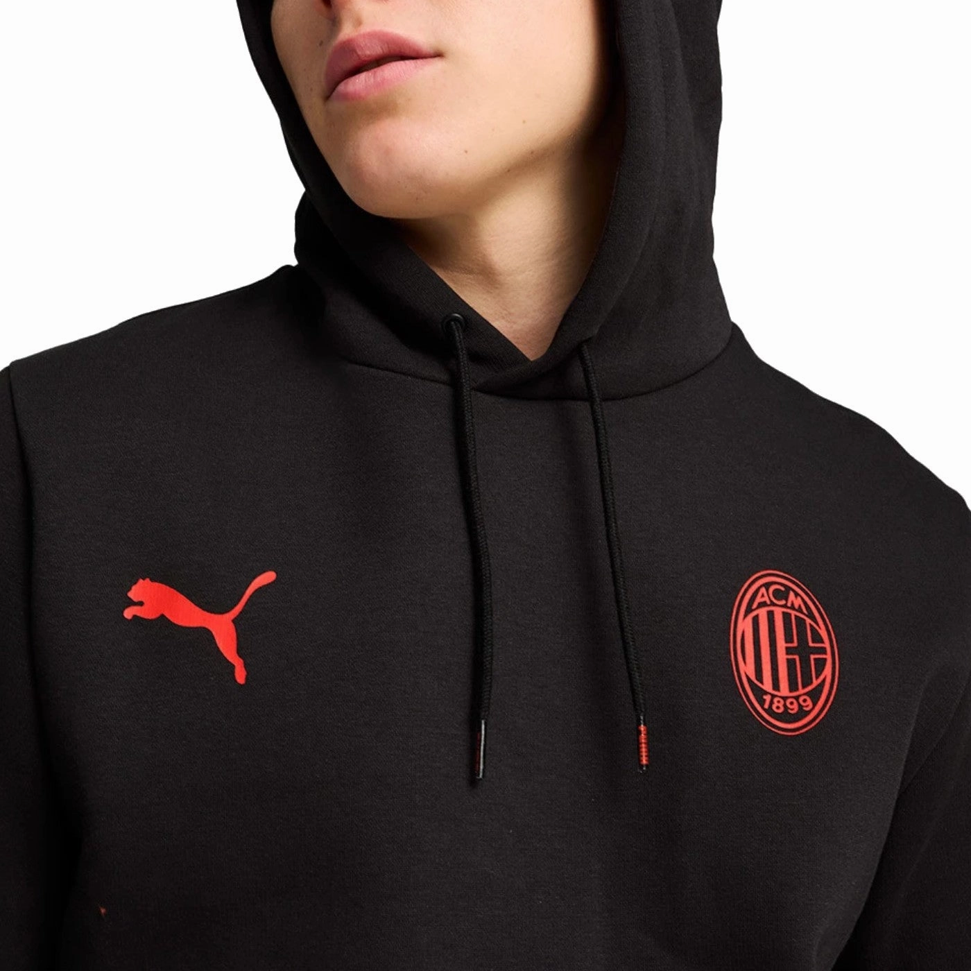 Double Layered Elbow Patches AC Milan Casual Fans hooded sweat tracksuit 2024/25 black - Puma
