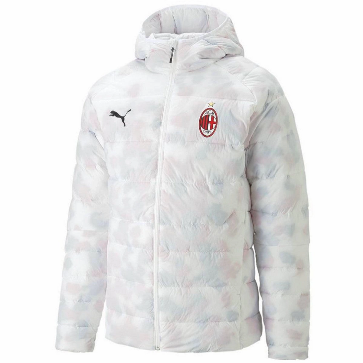 Athletic Performance Flatlock Seams AC Milan soccer white padded down jacket 2023 - Puma