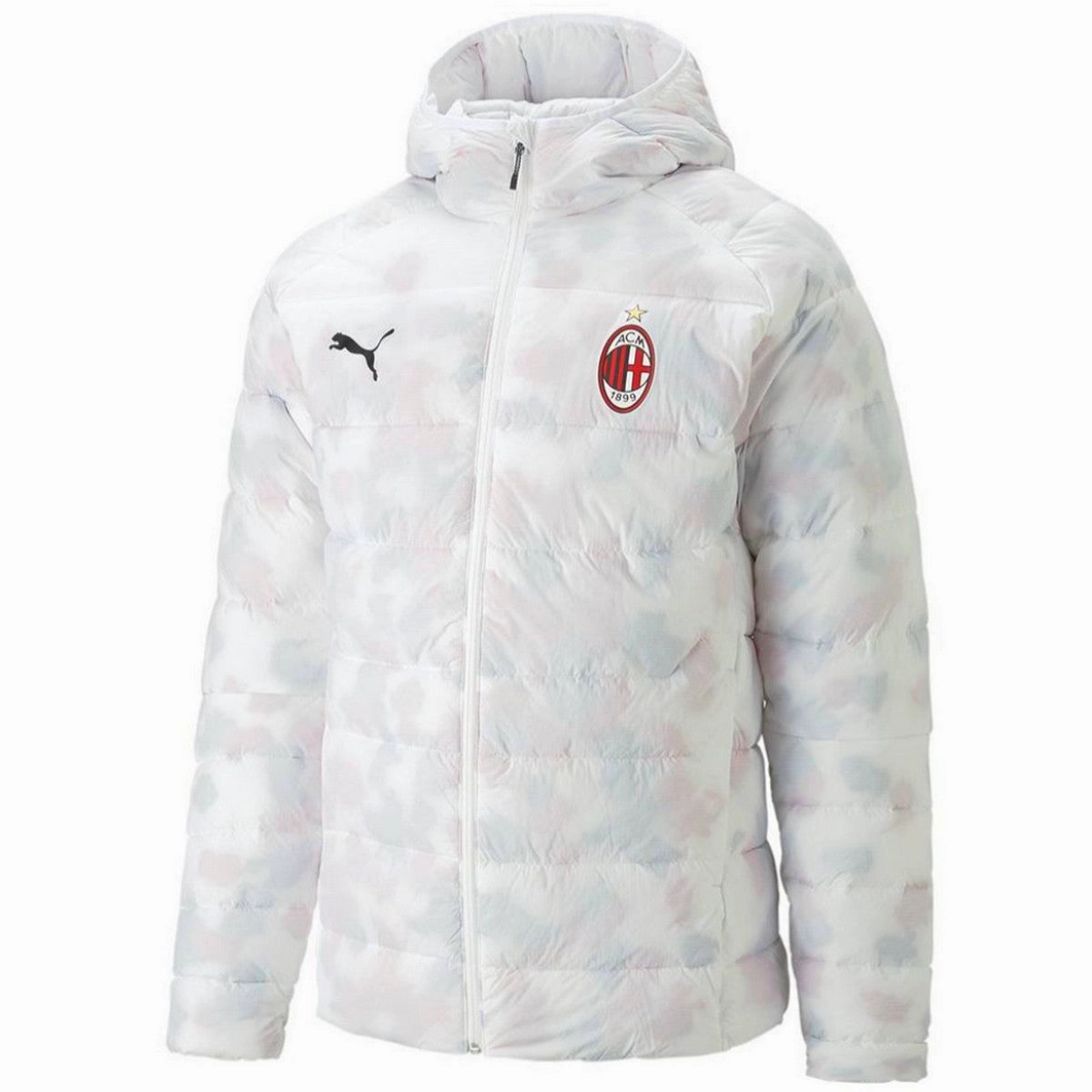 AC Milan soccer white padded down jacket 2023 - Puma Neutral Tones MultiPocket Utility Design