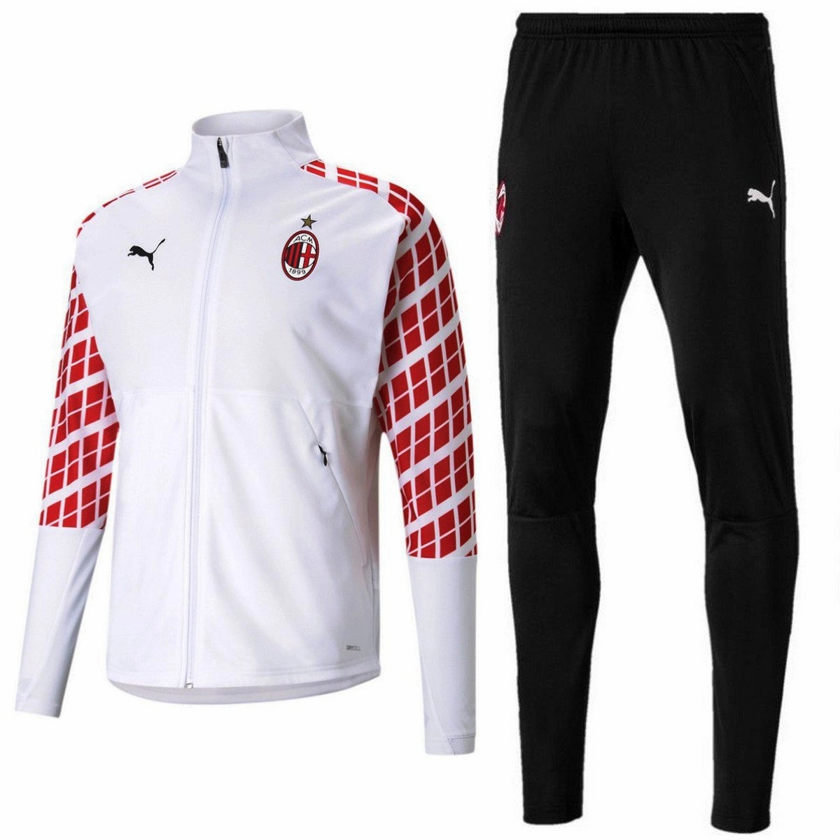 Organic Fabric zoo AC Milan white pre-match presentation tracksuit 2020/21 - Puma