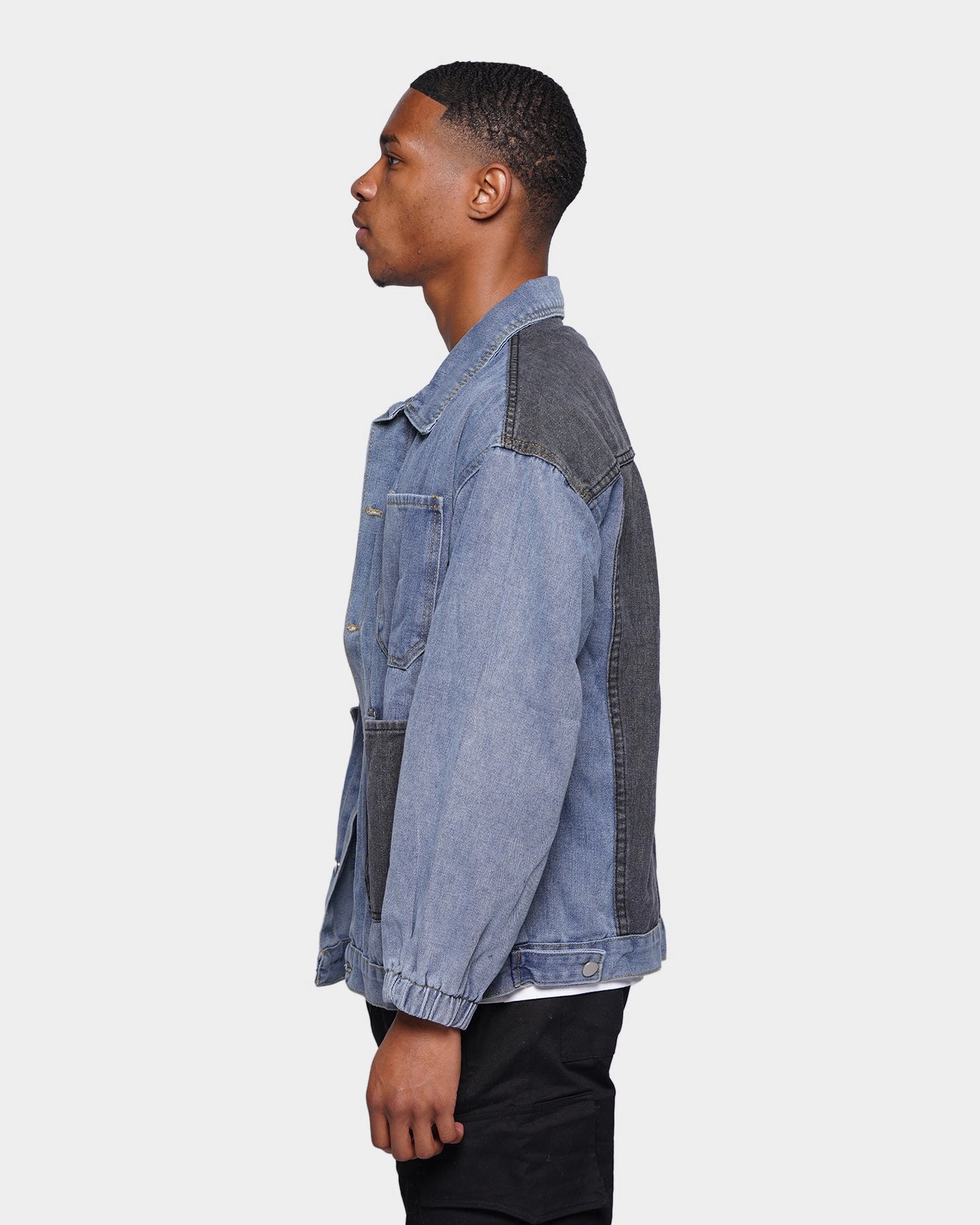 XXIII Silves Patchwork Denim Shirt Blue Warm Insulation suitable for charity events