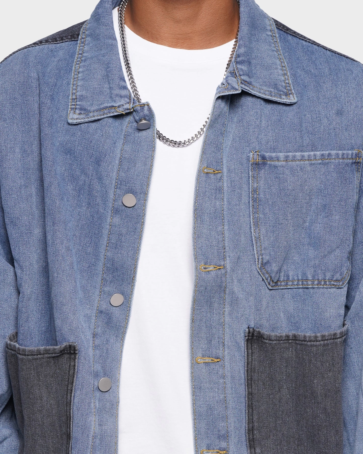 Trunk XXIII Silves Patchwork Denim Shirt Blue