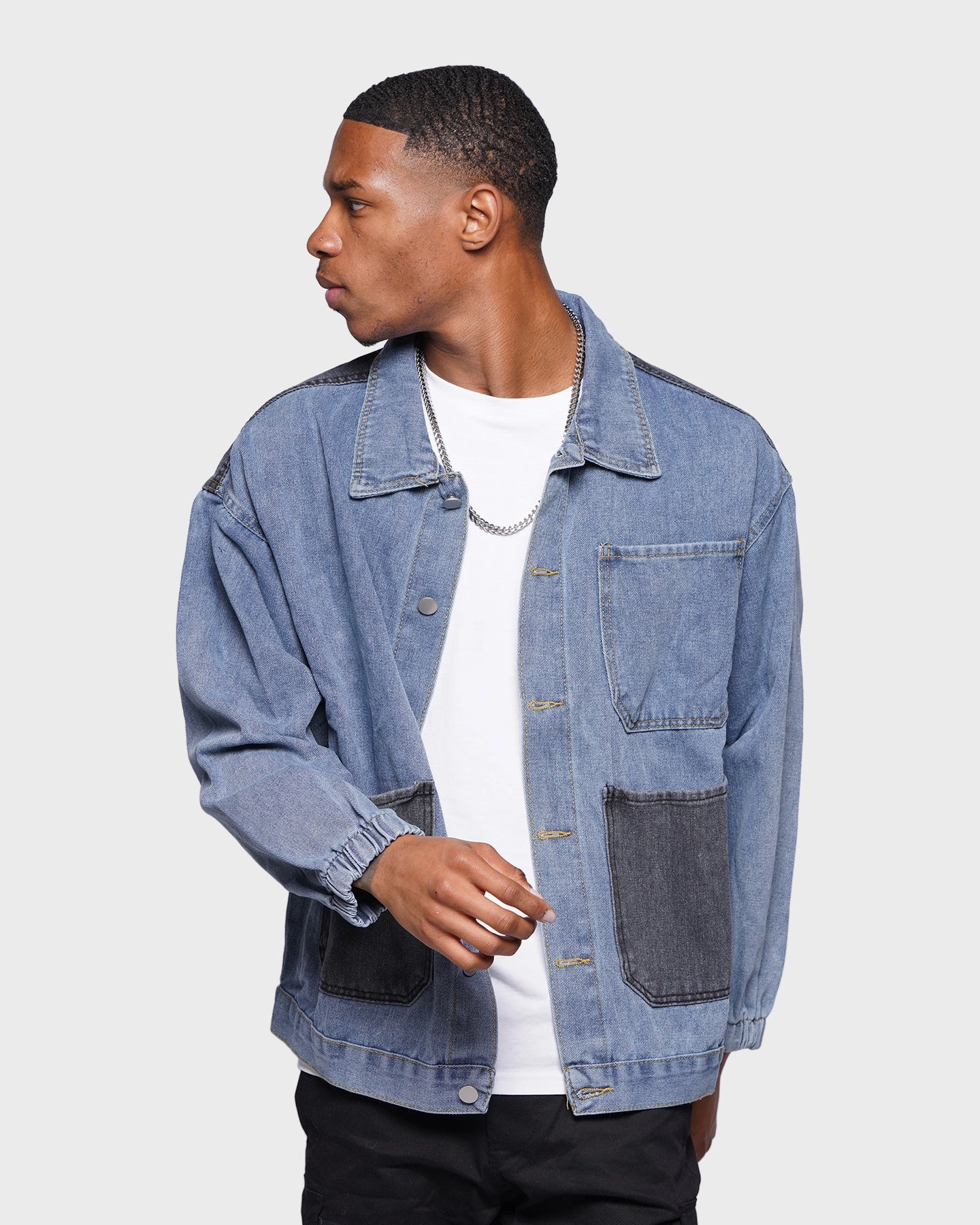 XXIII Silves Patchwork Denim Shirt Blue suitable for business trips