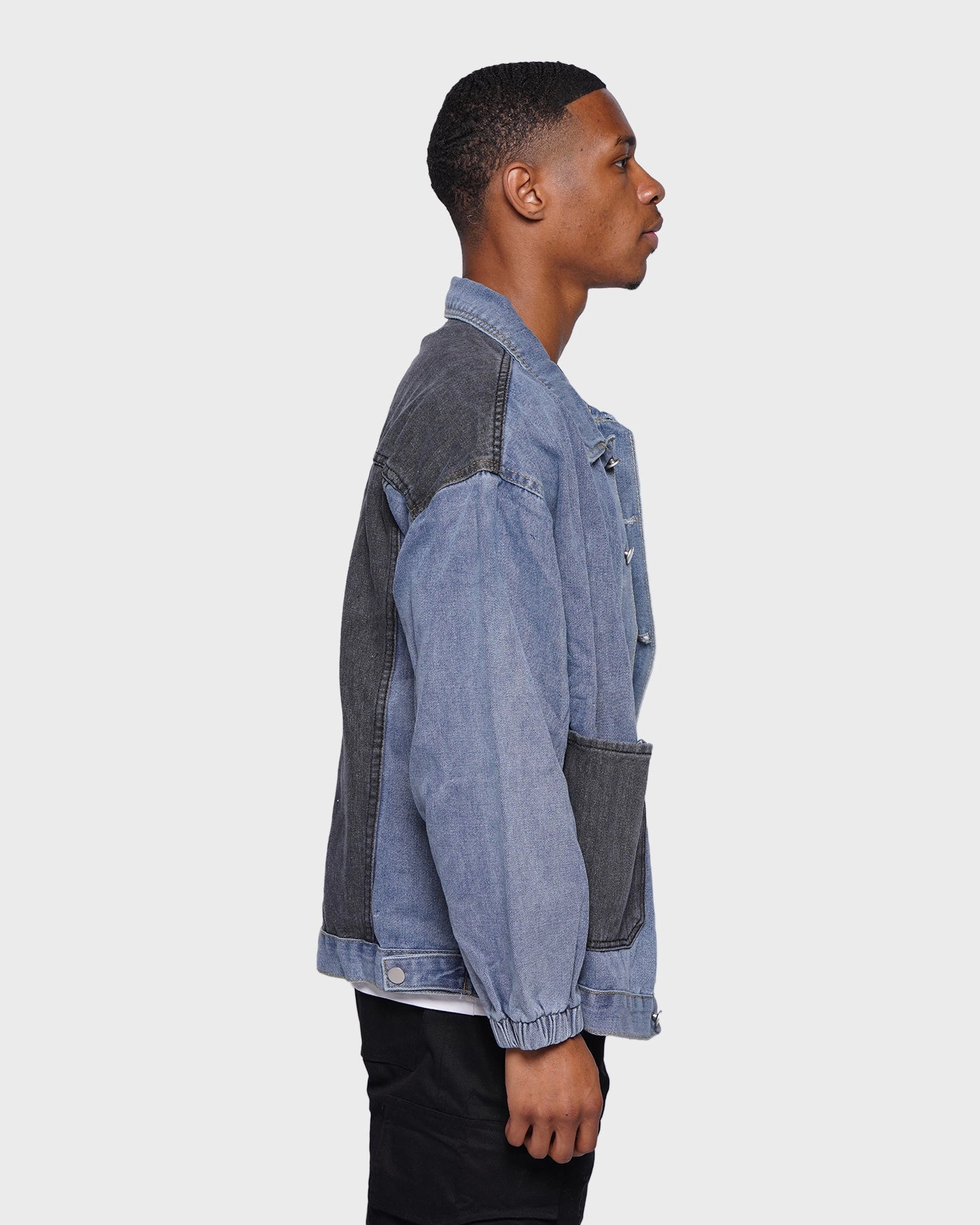 XXIII Silves Patchwork Denim Shirt Blue Internal Security Pocket