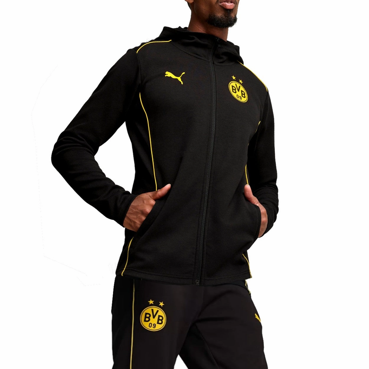 BVB Borussia Dortmund Casual hooded presentation tracksuit 2024/25 - Puma Specialty Store SweatAbsorbing