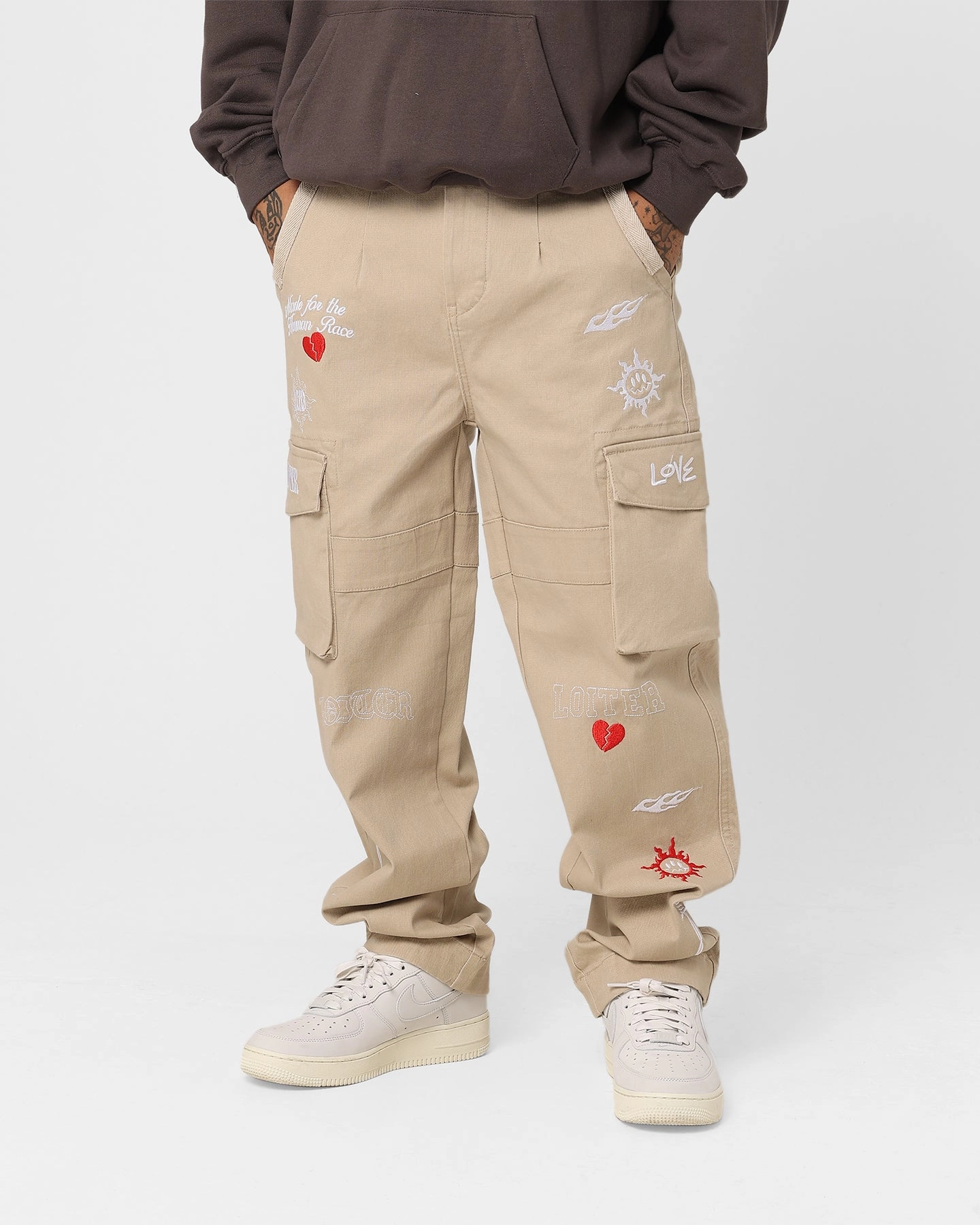 Loiter Sketch Cargo Pants Off White Sleek Design